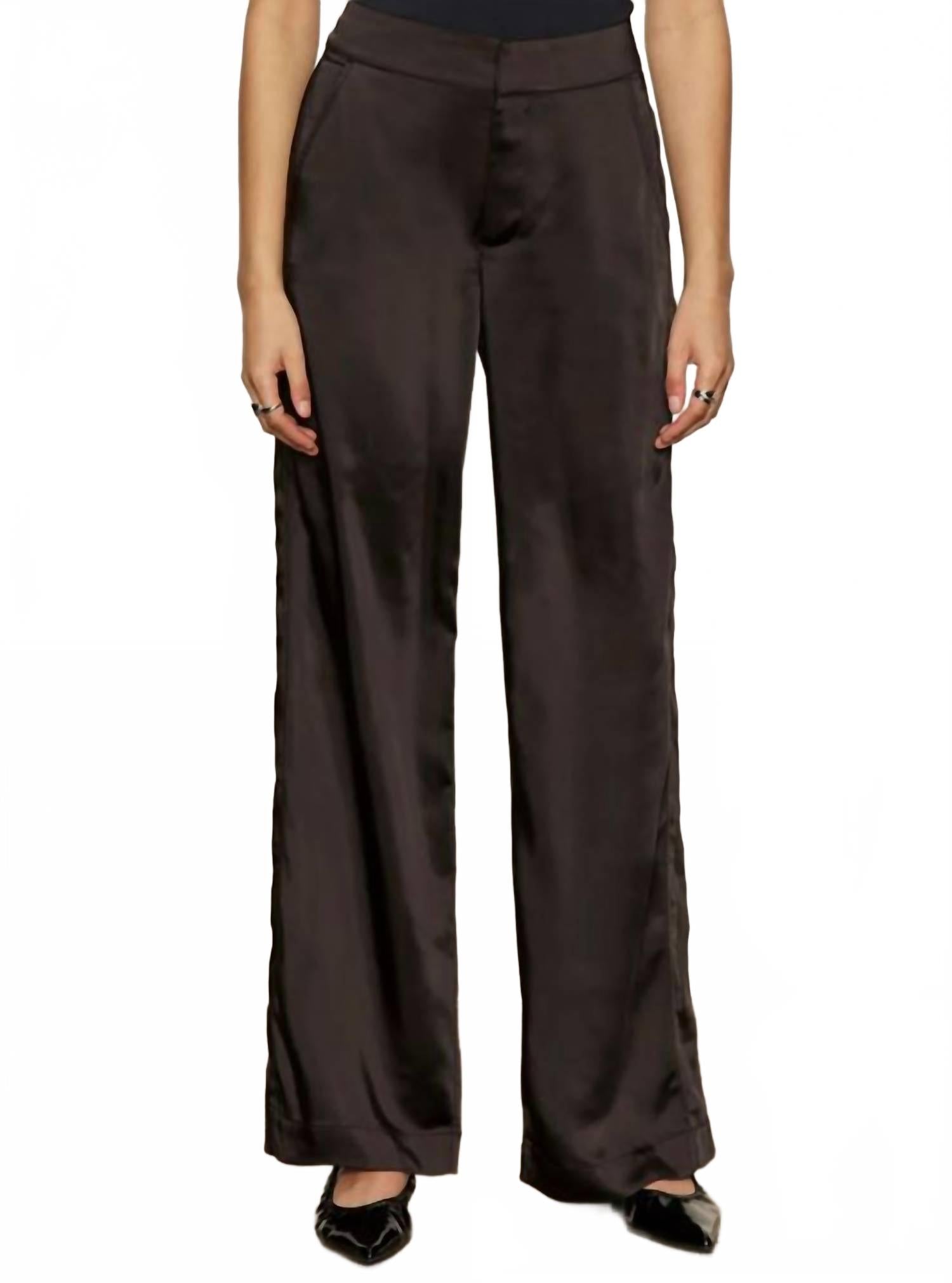 Modern Satin Trouser In Black