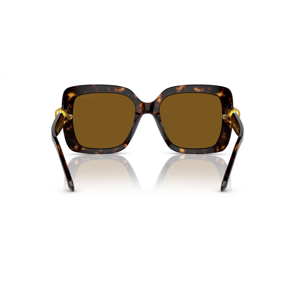 0Sk6001 Oversized Tortoiseshell Square Sunglasses with Golden Accents