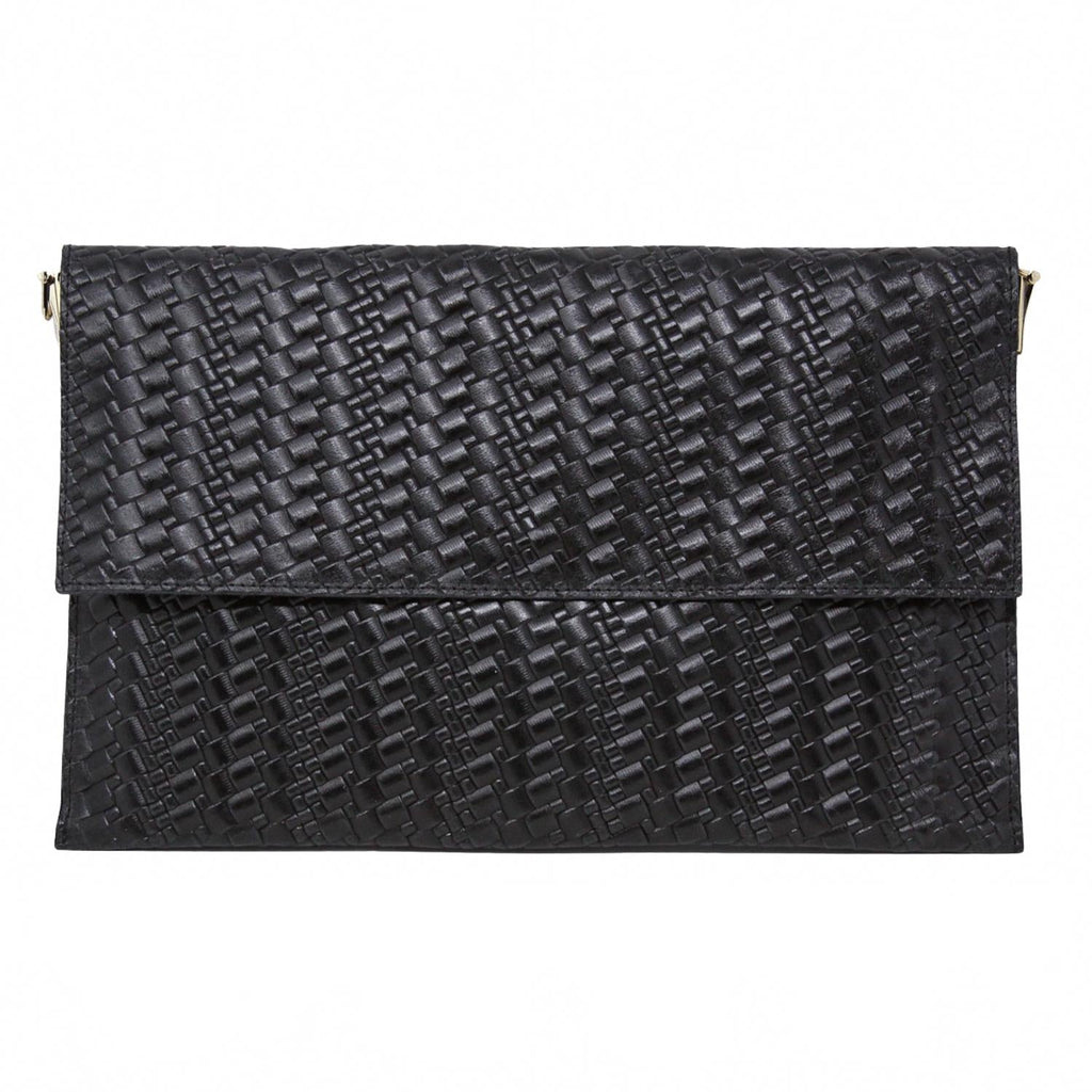 Women's Leather Clutch Crossbody Bag In Black