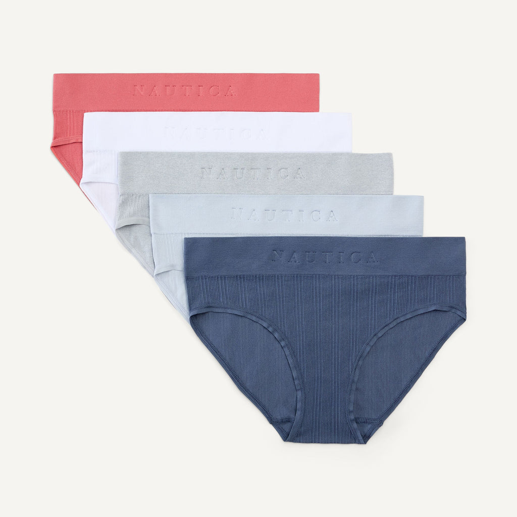 Nautica Womens Ribbed Seamless Hipster Brief, 5-Pack