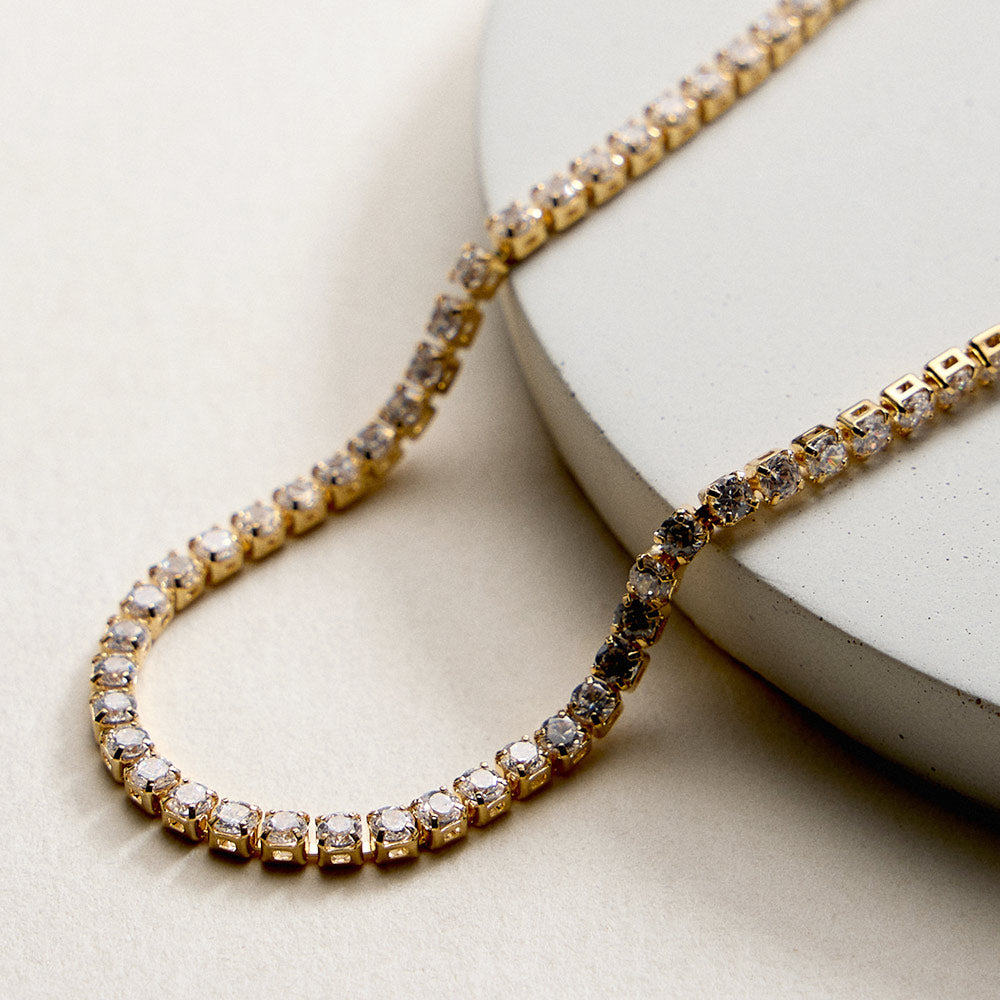 18K Gold Filled Classic CZ Tennis Chain Bracelet