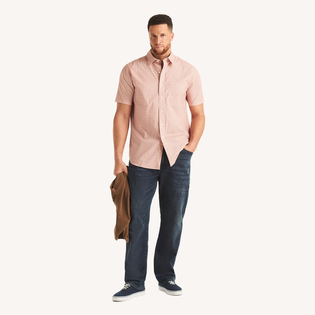 Nautica Mens Big & Tall Printed Short-Sleeve Shirt
