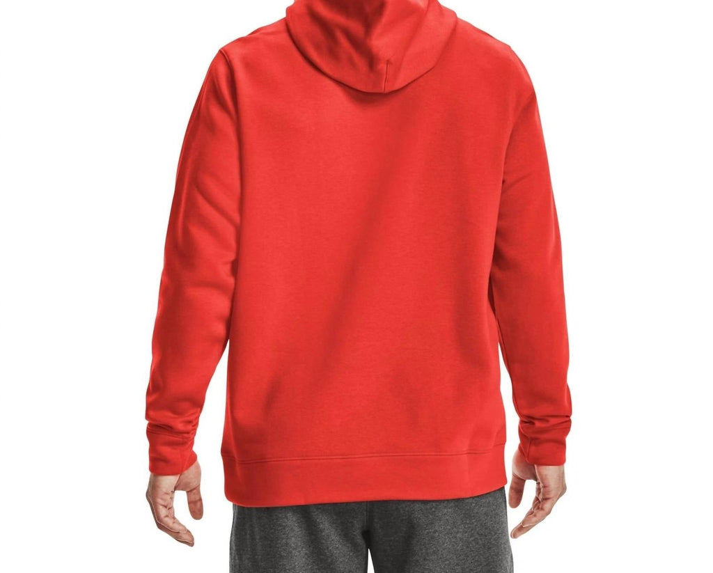 Men's Hustle Fleece Hoody In Dark Orange