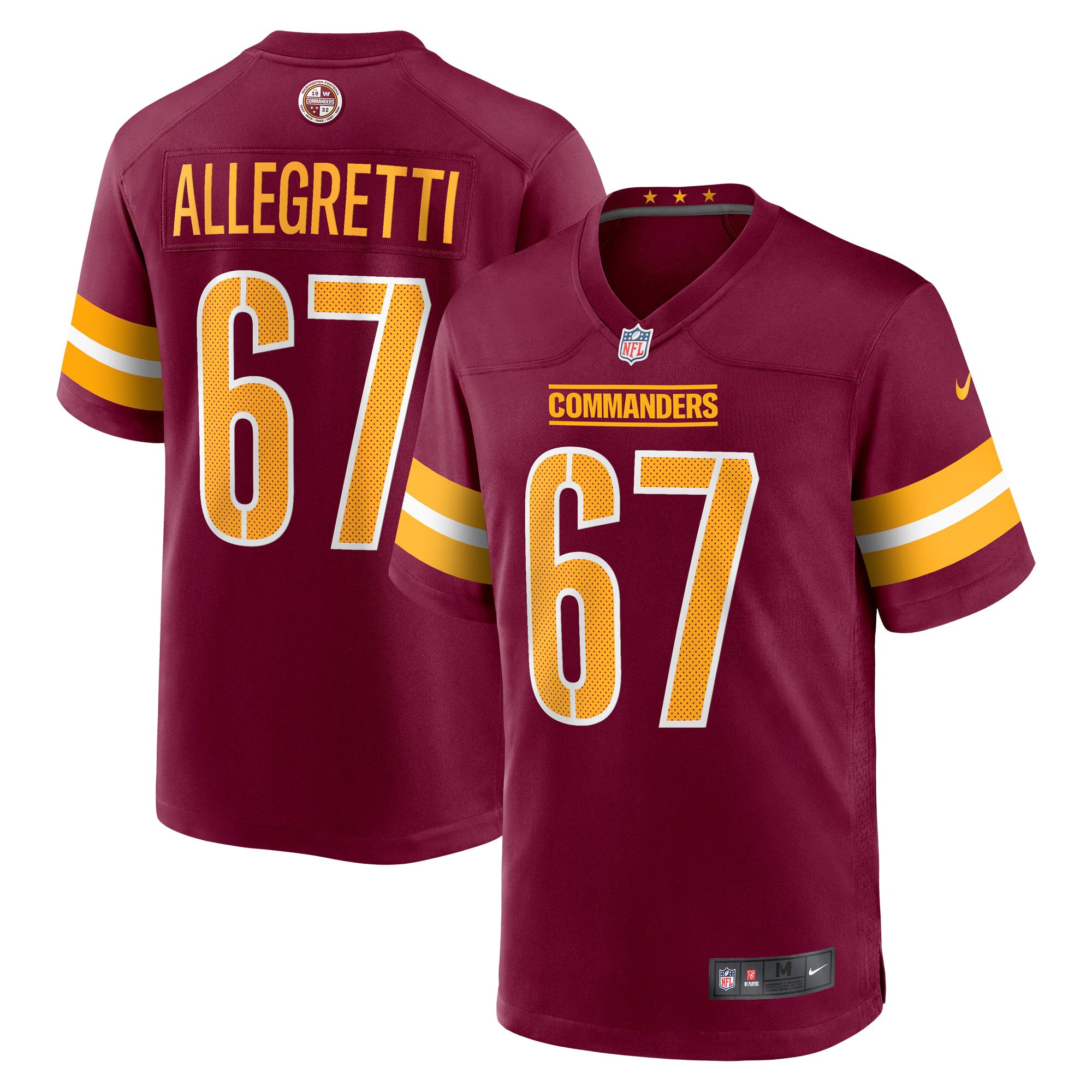 Washington Commanders Nick Allegretti Burgundy Game Jersey