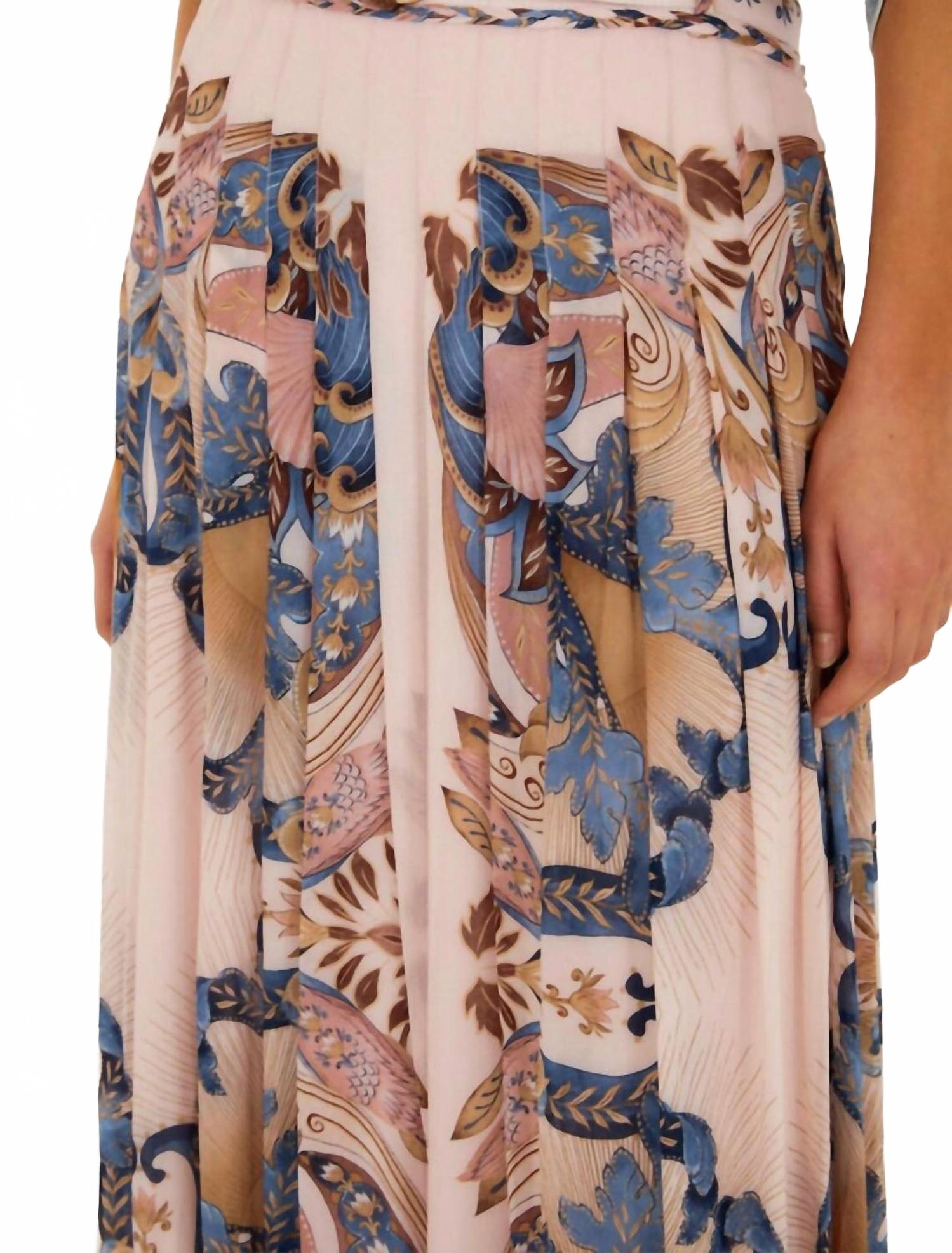 Sea Garden Scarf Maxi Skirt In Soft Pink