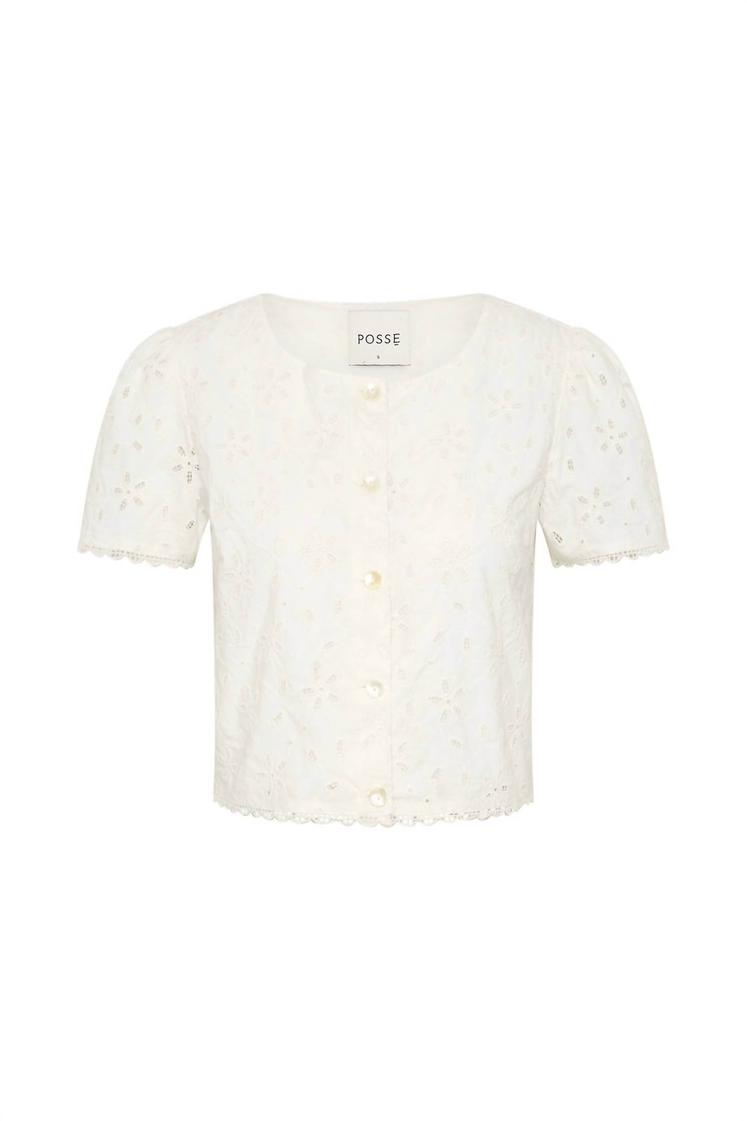Salma Cap Sleeve Top In Vintage White