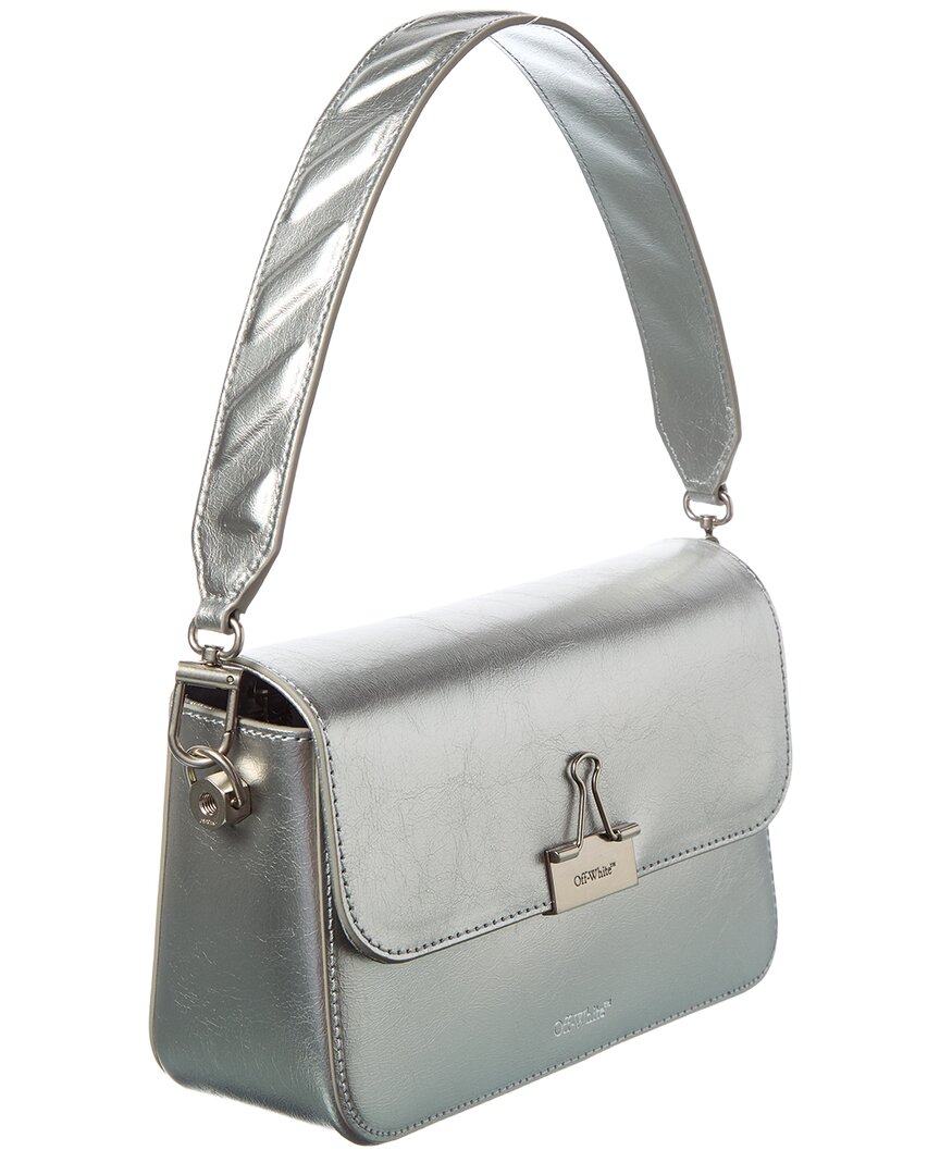 Off-White Binder Medium Leather Clutch