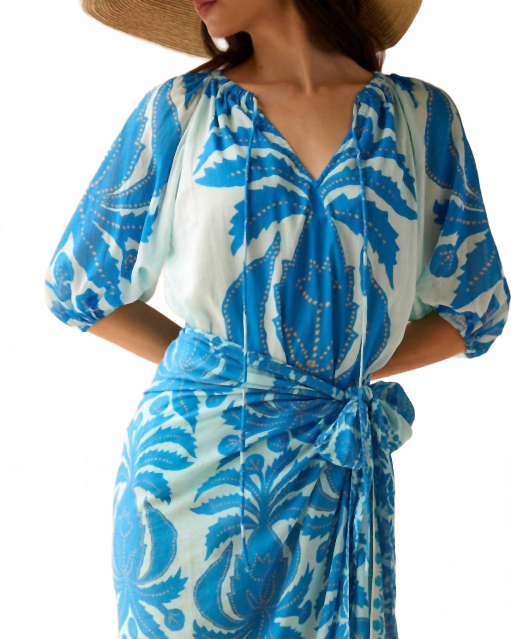 Isla V Neck Blouse In Nikita Lago