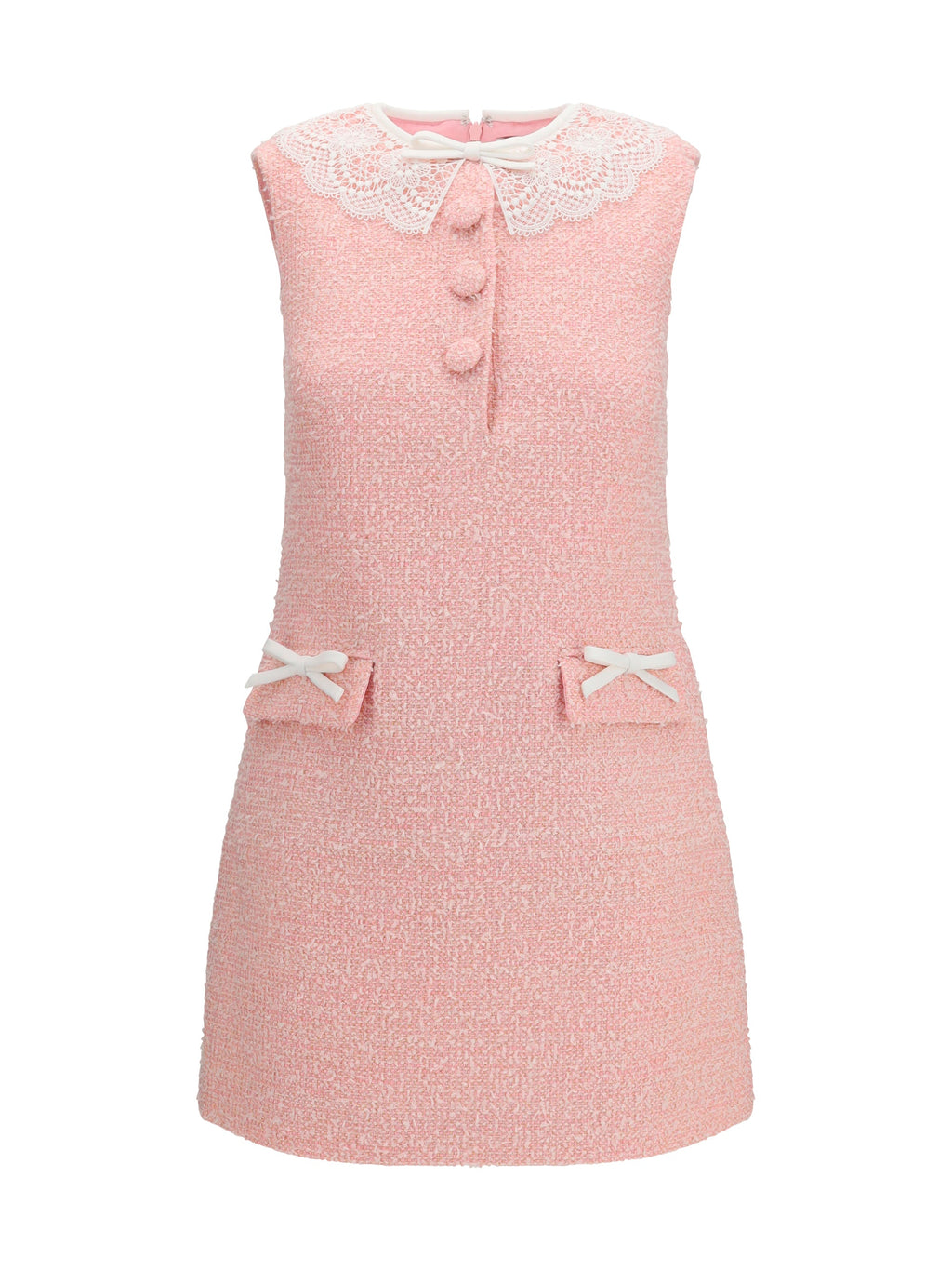 Self-Portrait Women Bouclé Mini Dress With Lace Collar
