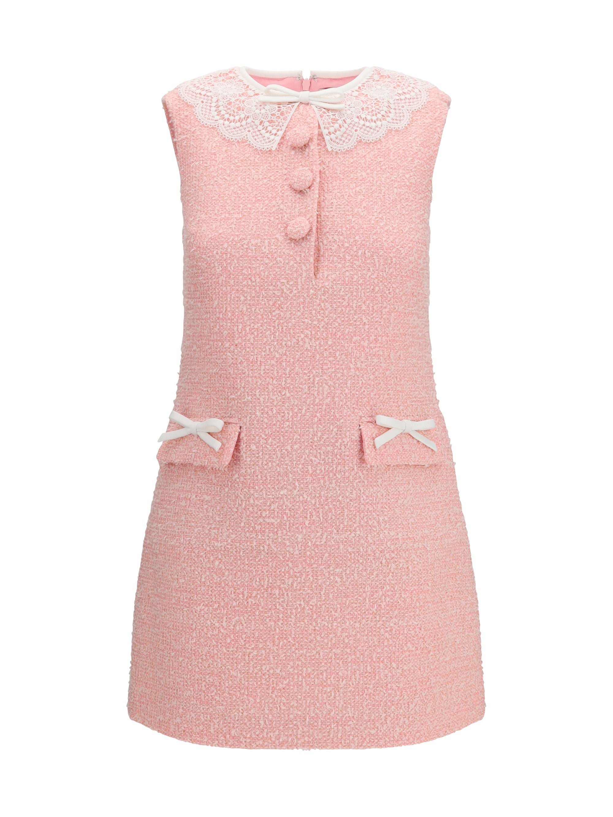 Self-Portrait Women Bouclé Mini Dress With Lace Collar