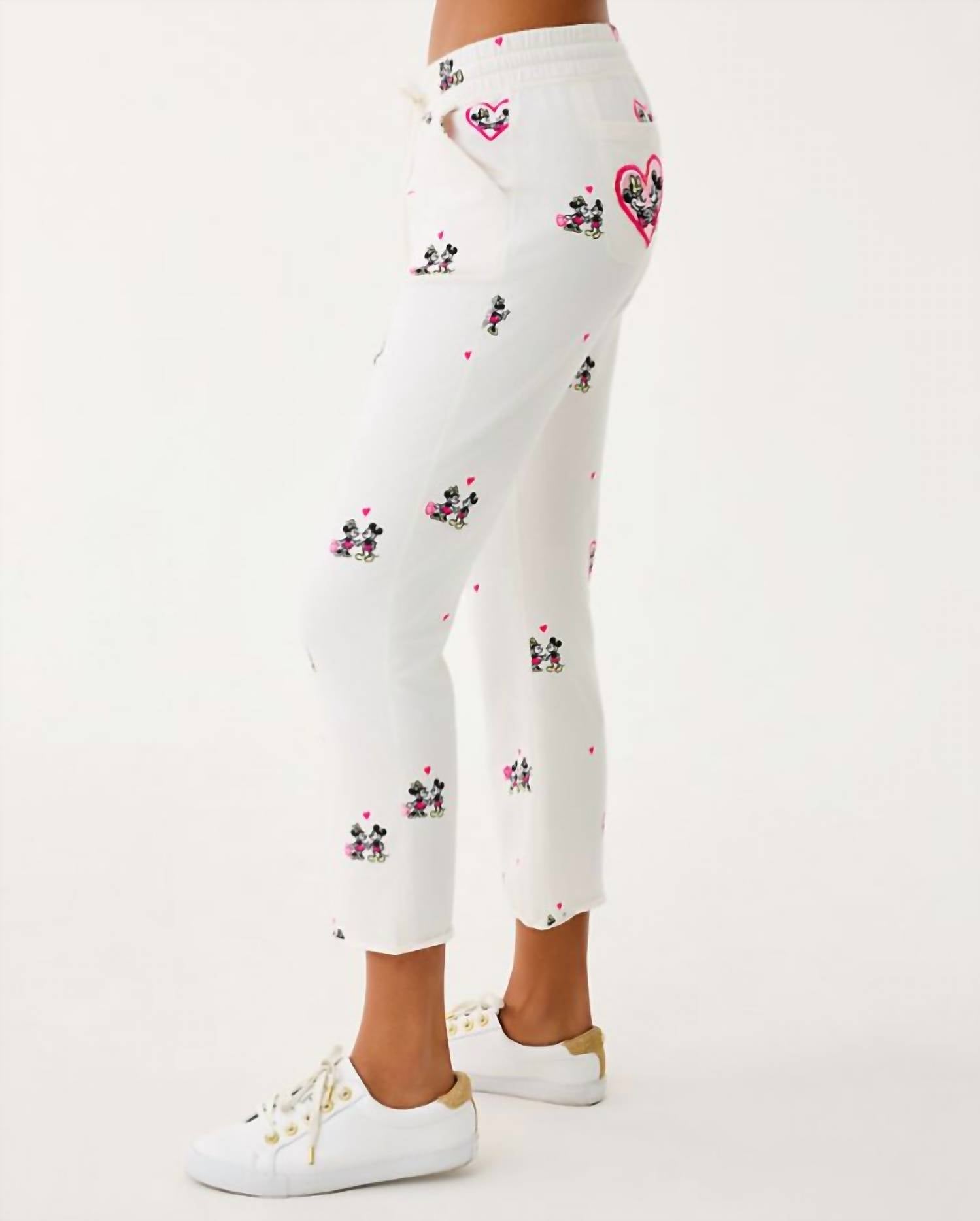 Playa Crop Terry Pant In Coconut Disney Half Drop