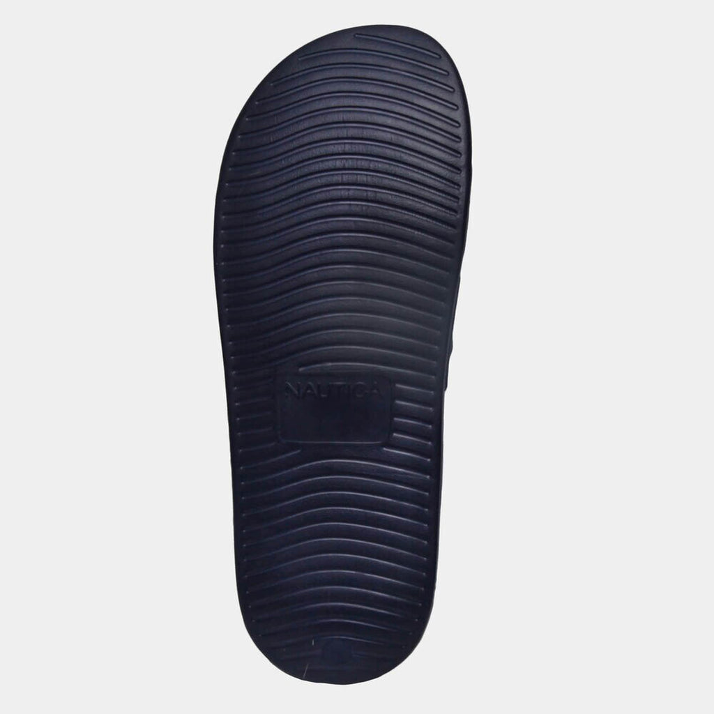 Nautica Mens Logo Embossed Slide Sandals