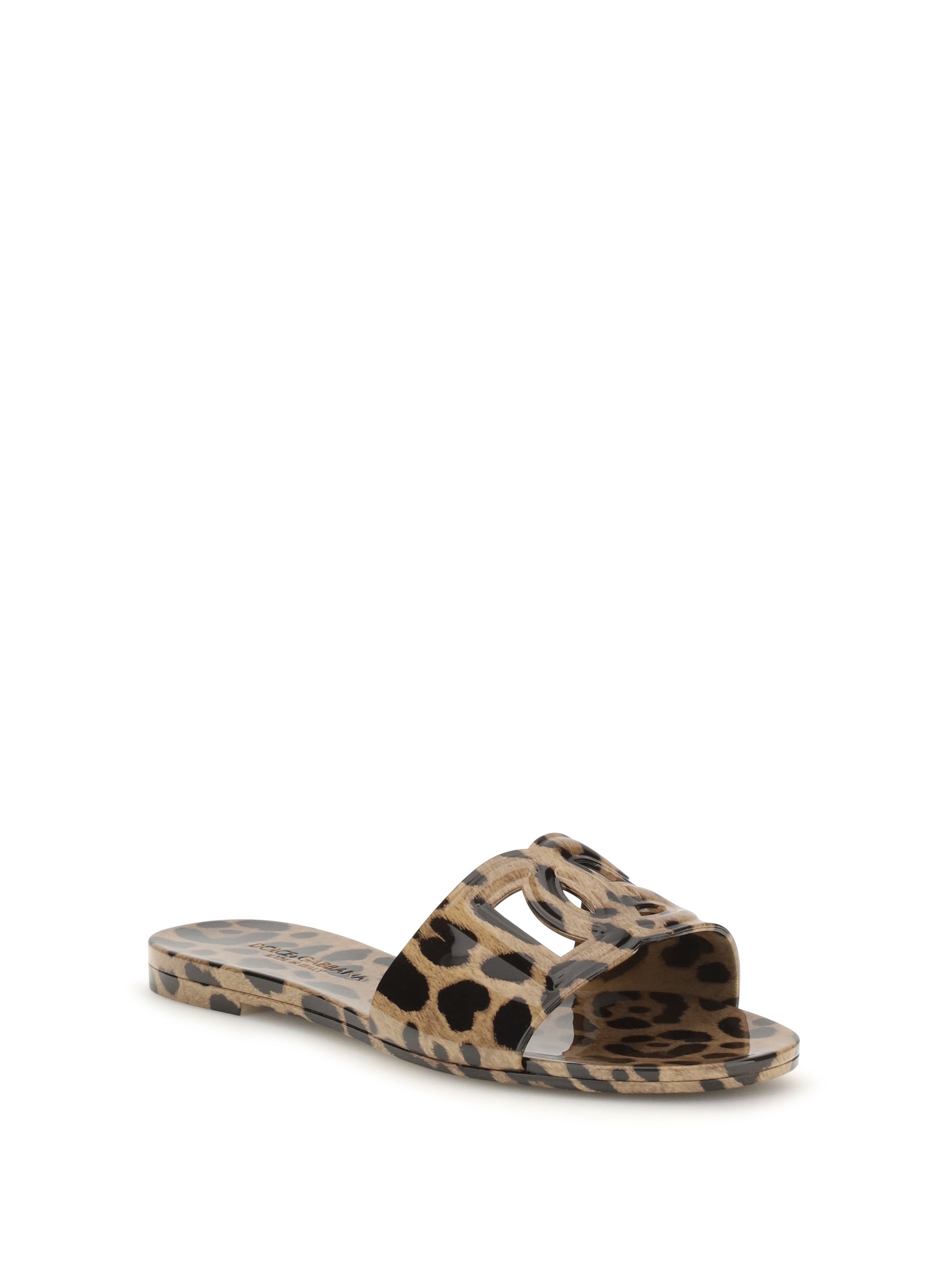 Dolce & Gabbana Women Rubber Sandals With Leopard Print