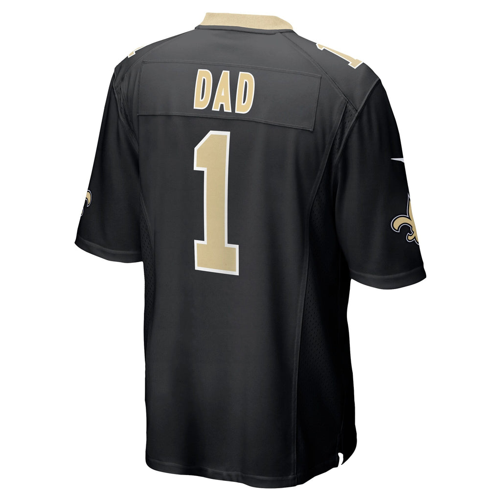 New Orleans Saints Number 1 Dad Black Game Jersey