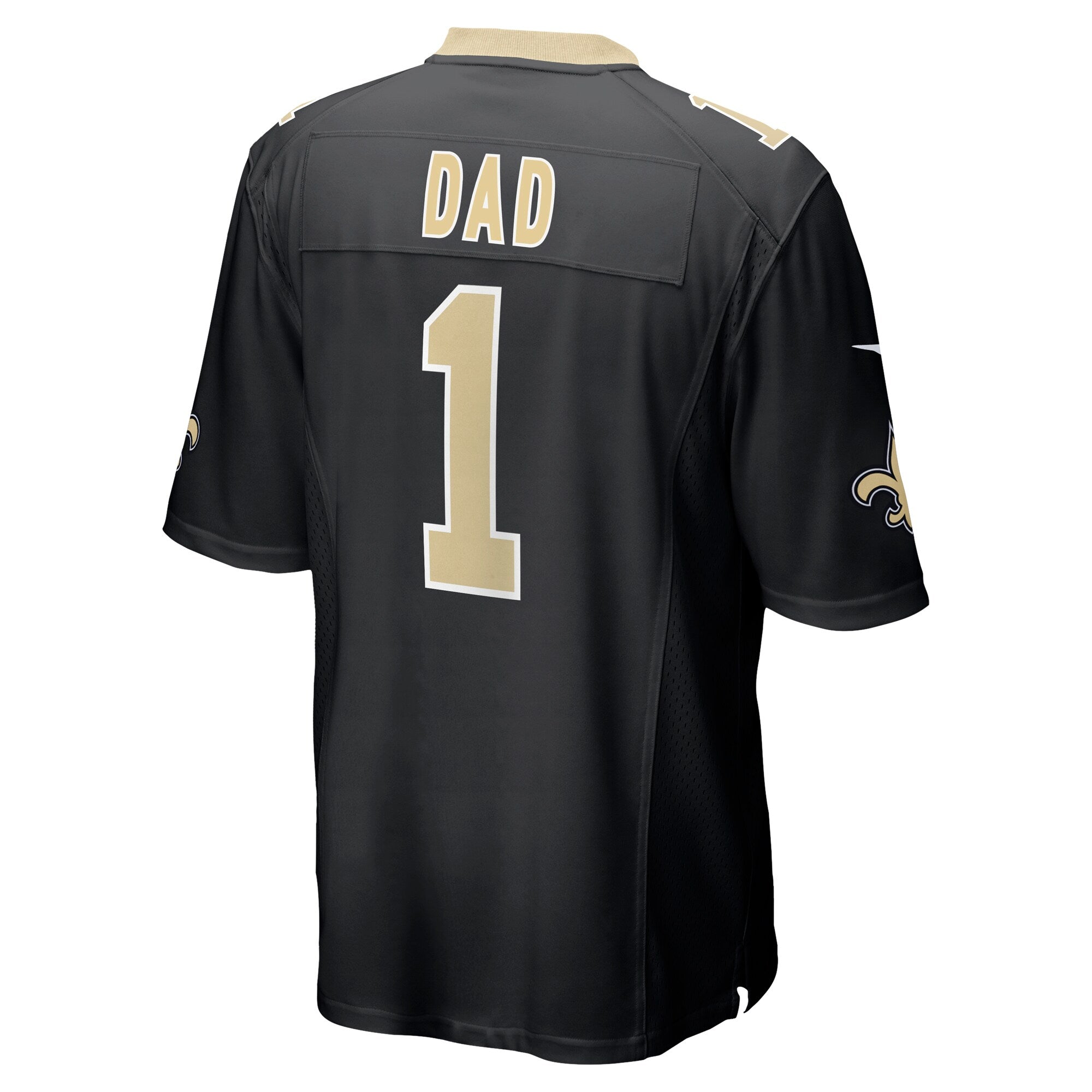 New Orleans Saints Number 1 Dad Black Game Jersey