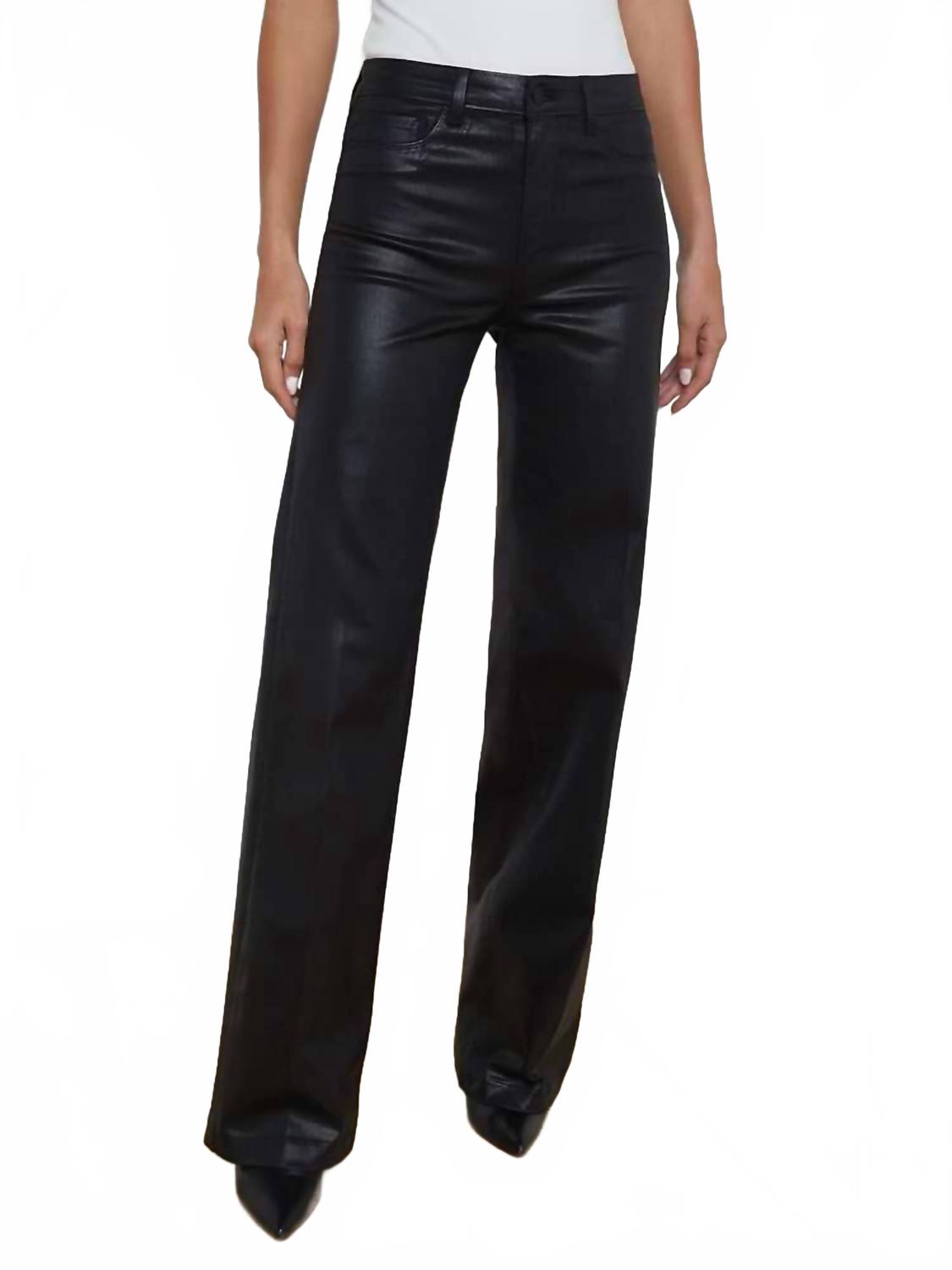 Clayton Coated Wide-Leg Jean In Noir