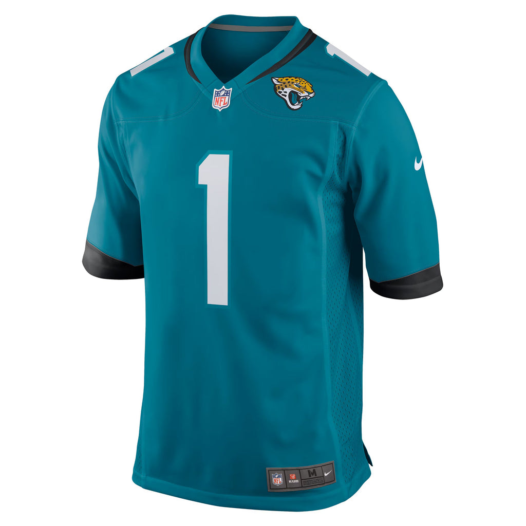 Jacksonville Jaguars Number 1 Dad Teal Game Jersey