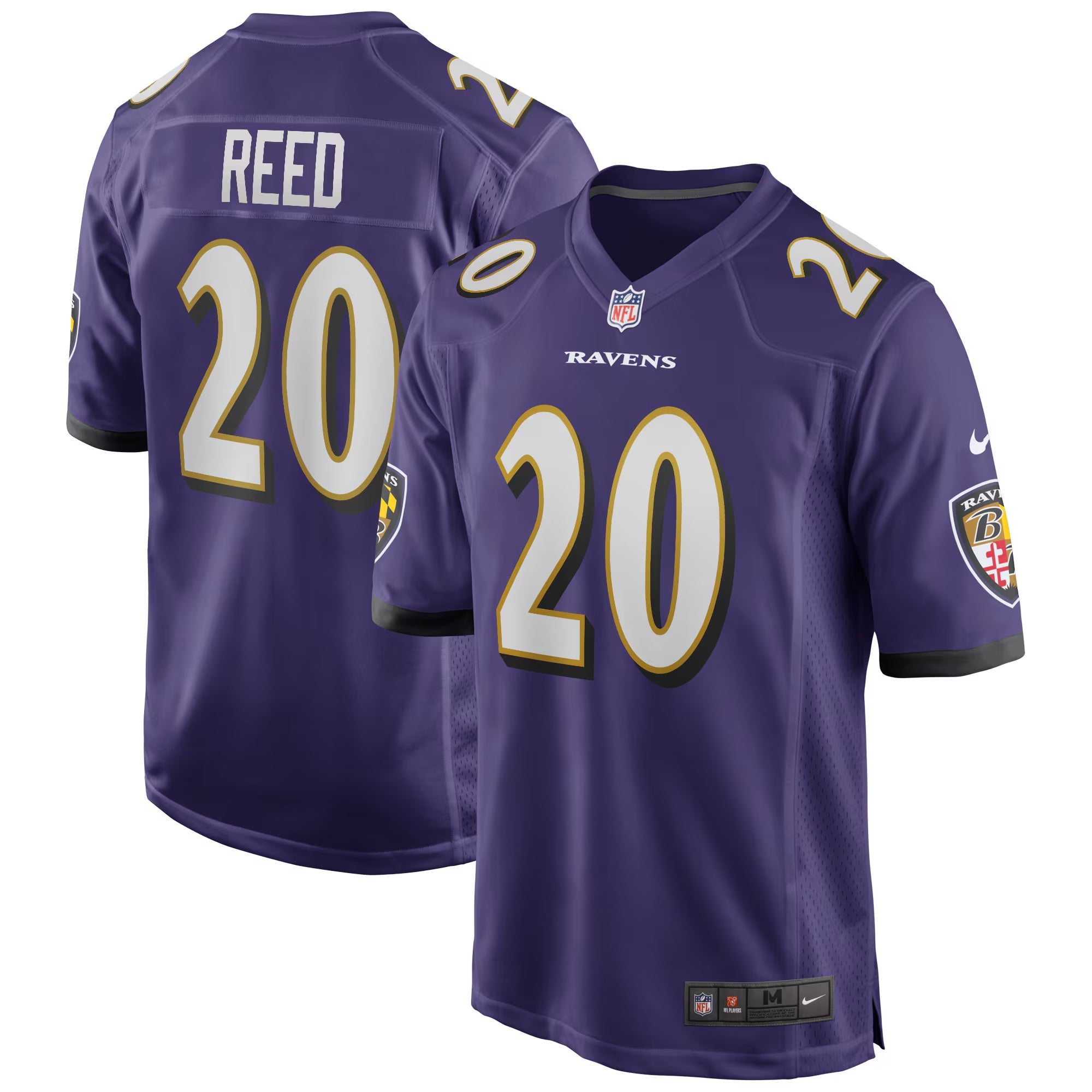 Baltimore Ravens Ed Reed Purple Game Retired Player Jersey