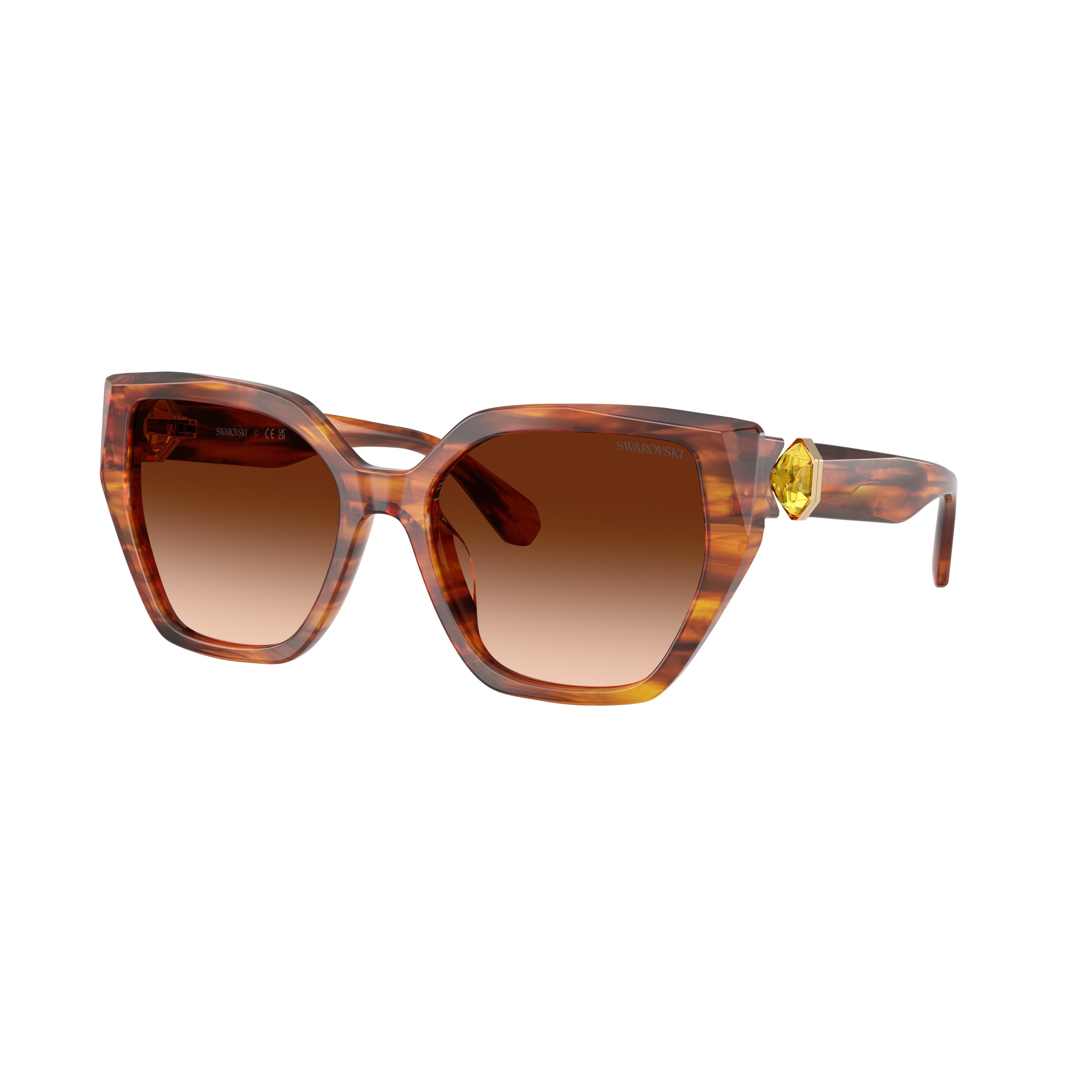 0Sk6044U Oversized Geometric Sunglasses with Tortoiseshell Acetate
