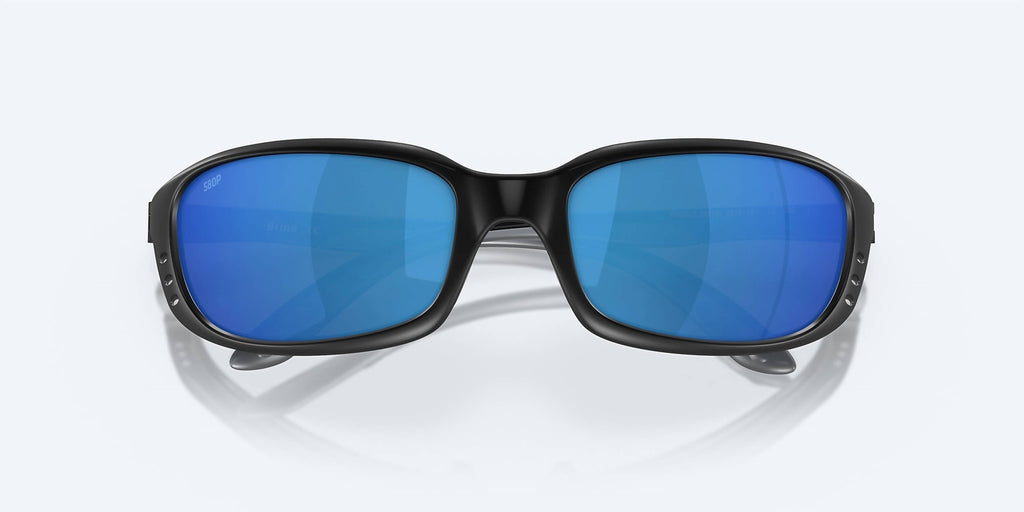 Men's Brine Reader Rectangular Polarized Sunglasses In Matte Black/blue Mirror