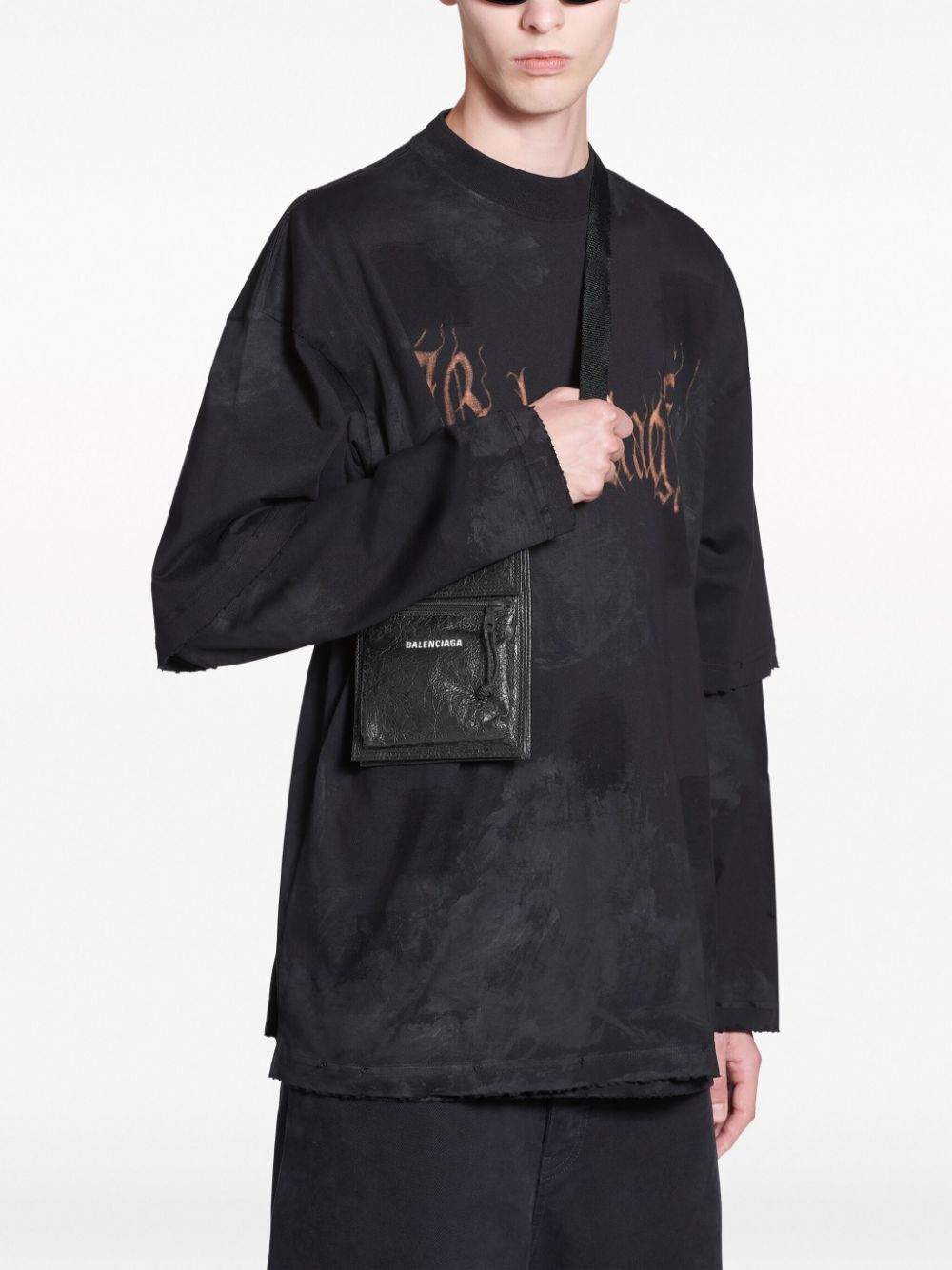 Balenciaga Men Explorer Small Pouch With Strap