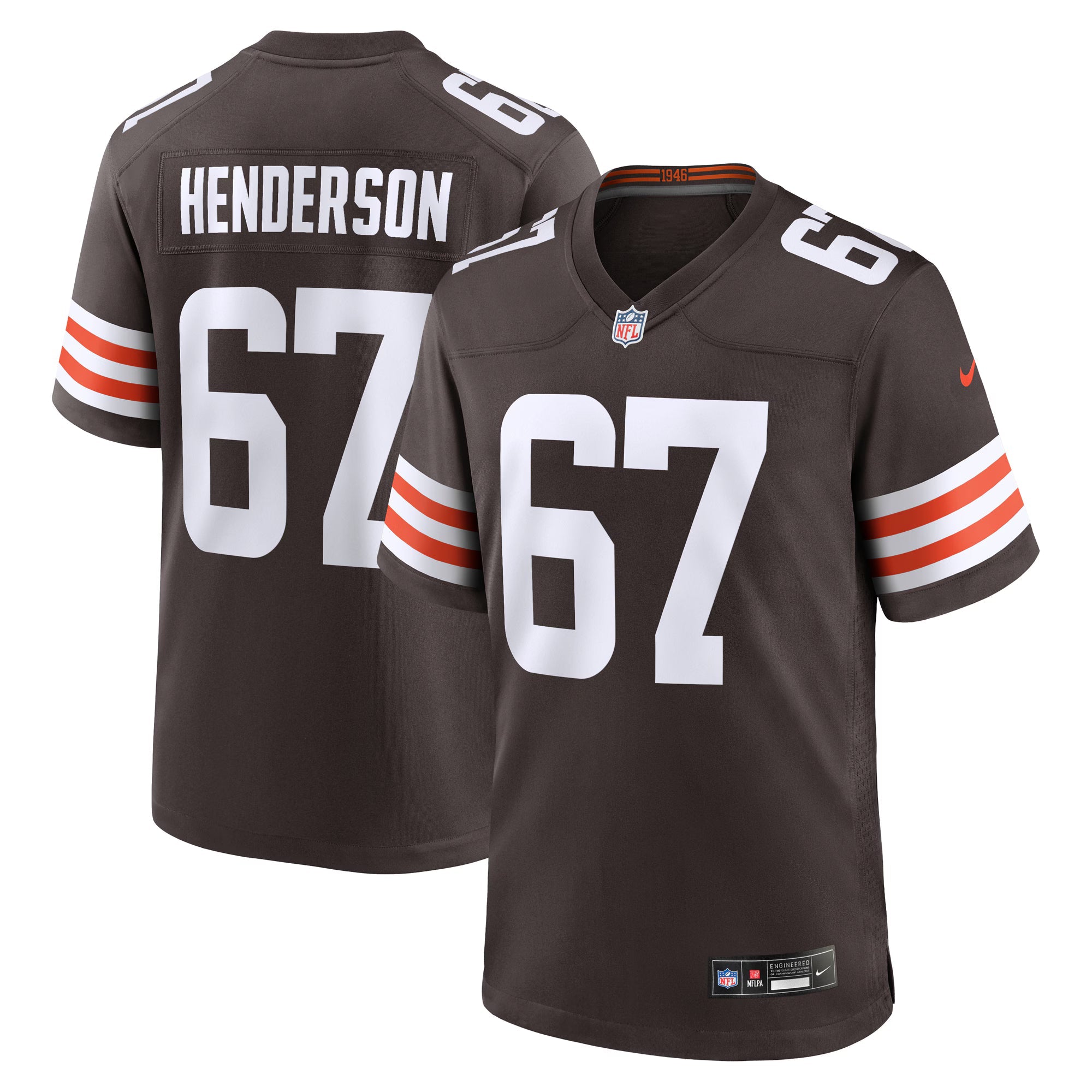 Cleveland Browns LaDarius Henderson Brown Team Game Jersey