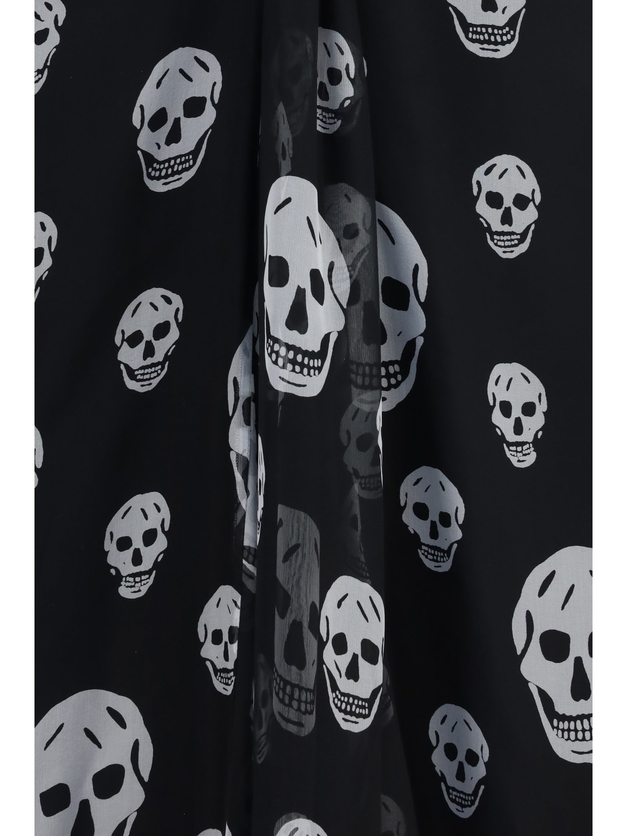 Alexander Mcqueen Women Draped Long Skull Skirt