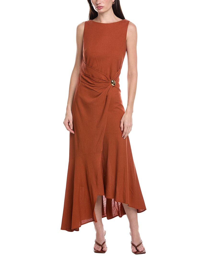 Maison Tara Linen-Blend Sleeveless Midi Dress