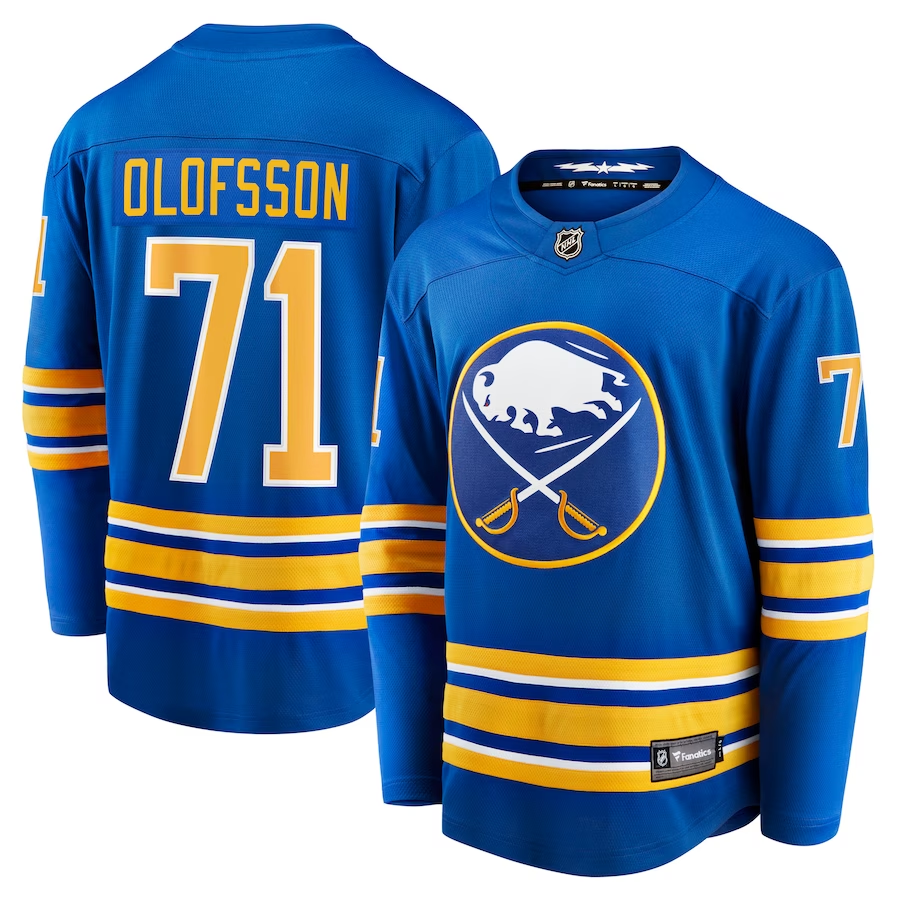Men's Buffalo Sabres Victor Olofsson #71 Royal Replica jersey