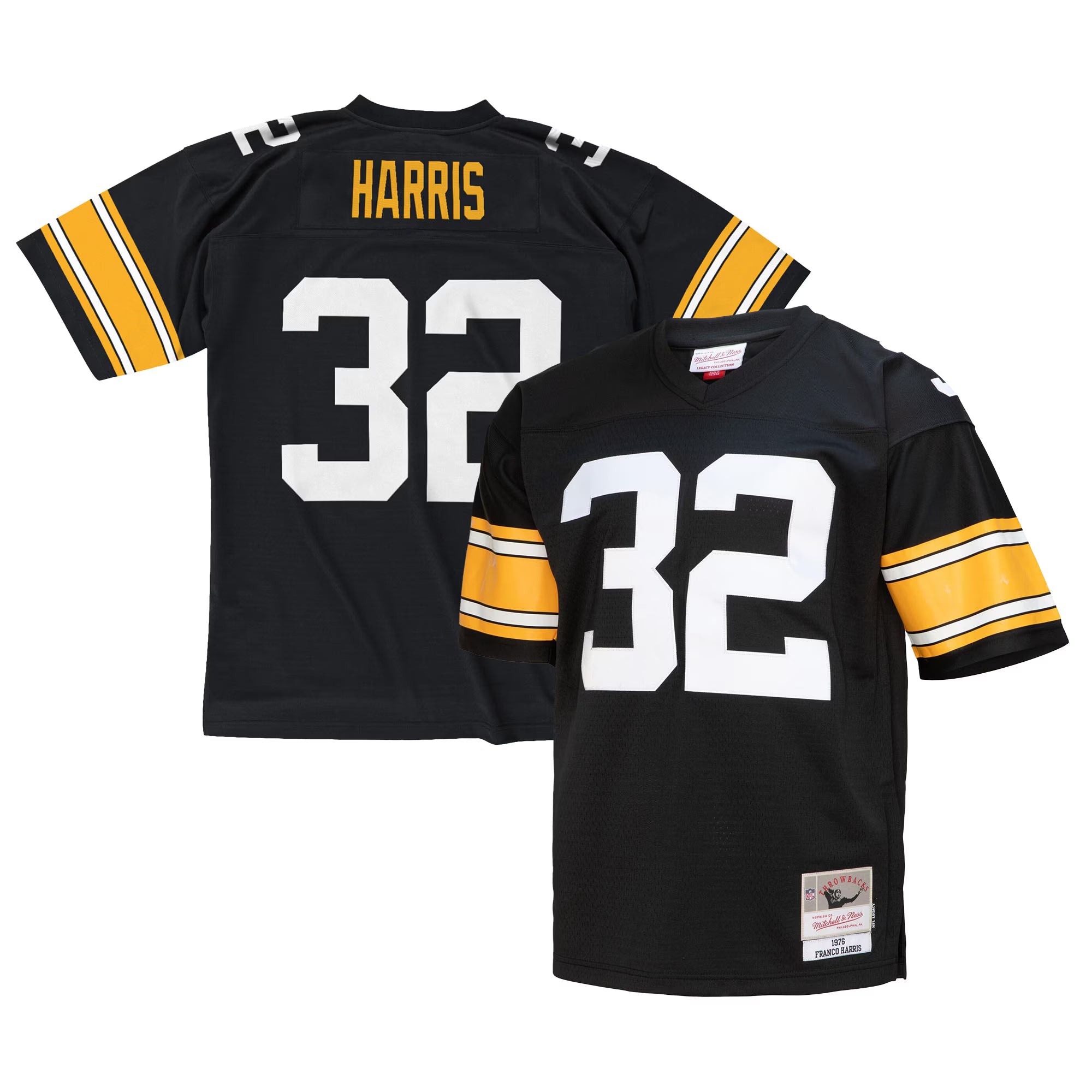 Pittsburgh Steelers Franco Harris Mitchell & Ness Black Legacy Replica Jersey
