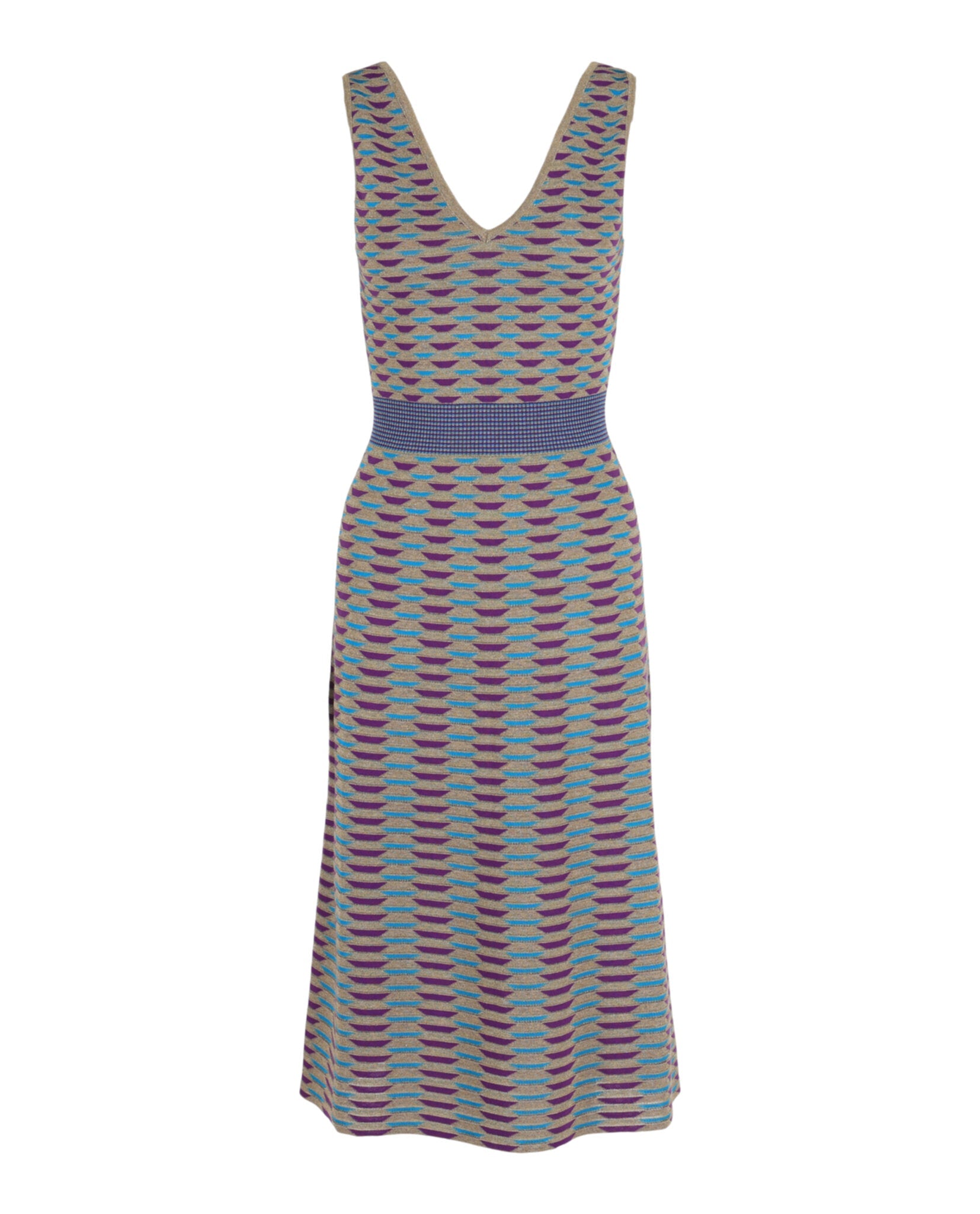 Patterned Lamé Midi Dress