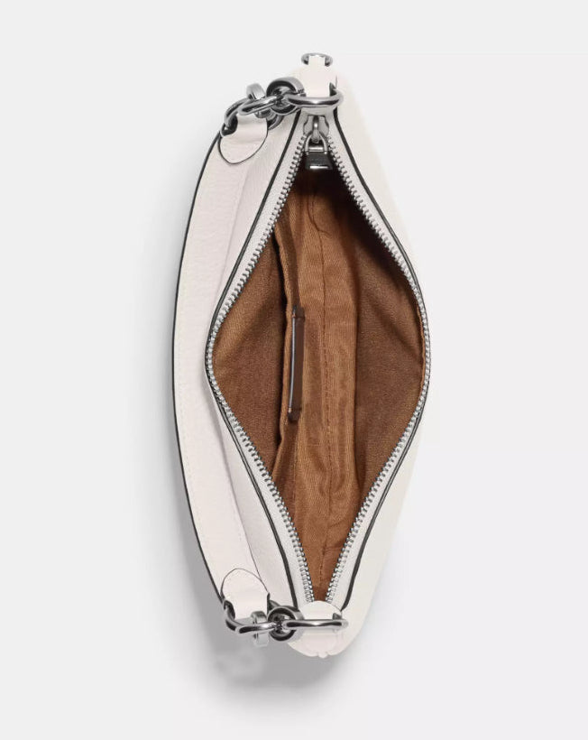 NWT Coach Leather Medium Payton Hobo Bag In Silver/Chalk