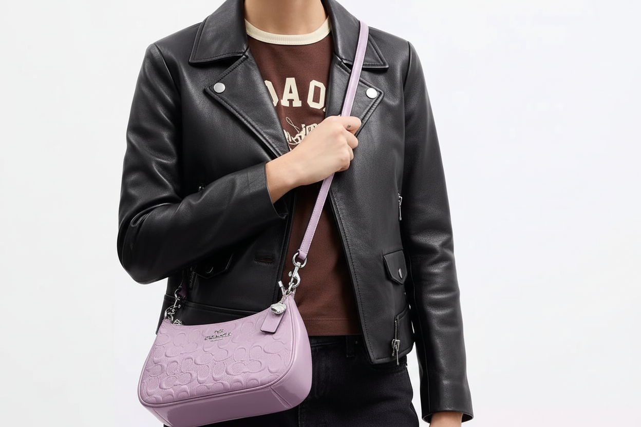 NWT Teri Shoulder Bag In Signature Leather With Heart Charm
