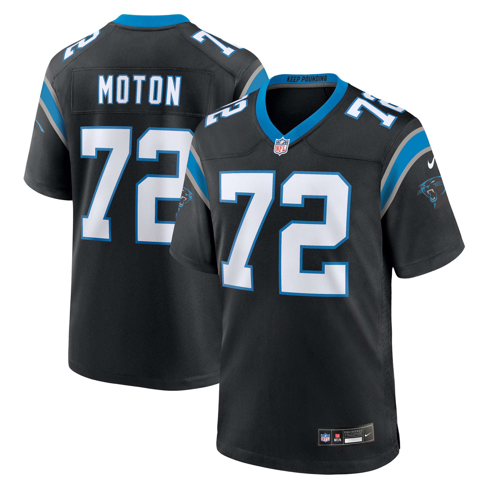 Carolina Panthers Taylor Moton Black Team Game Jersey
