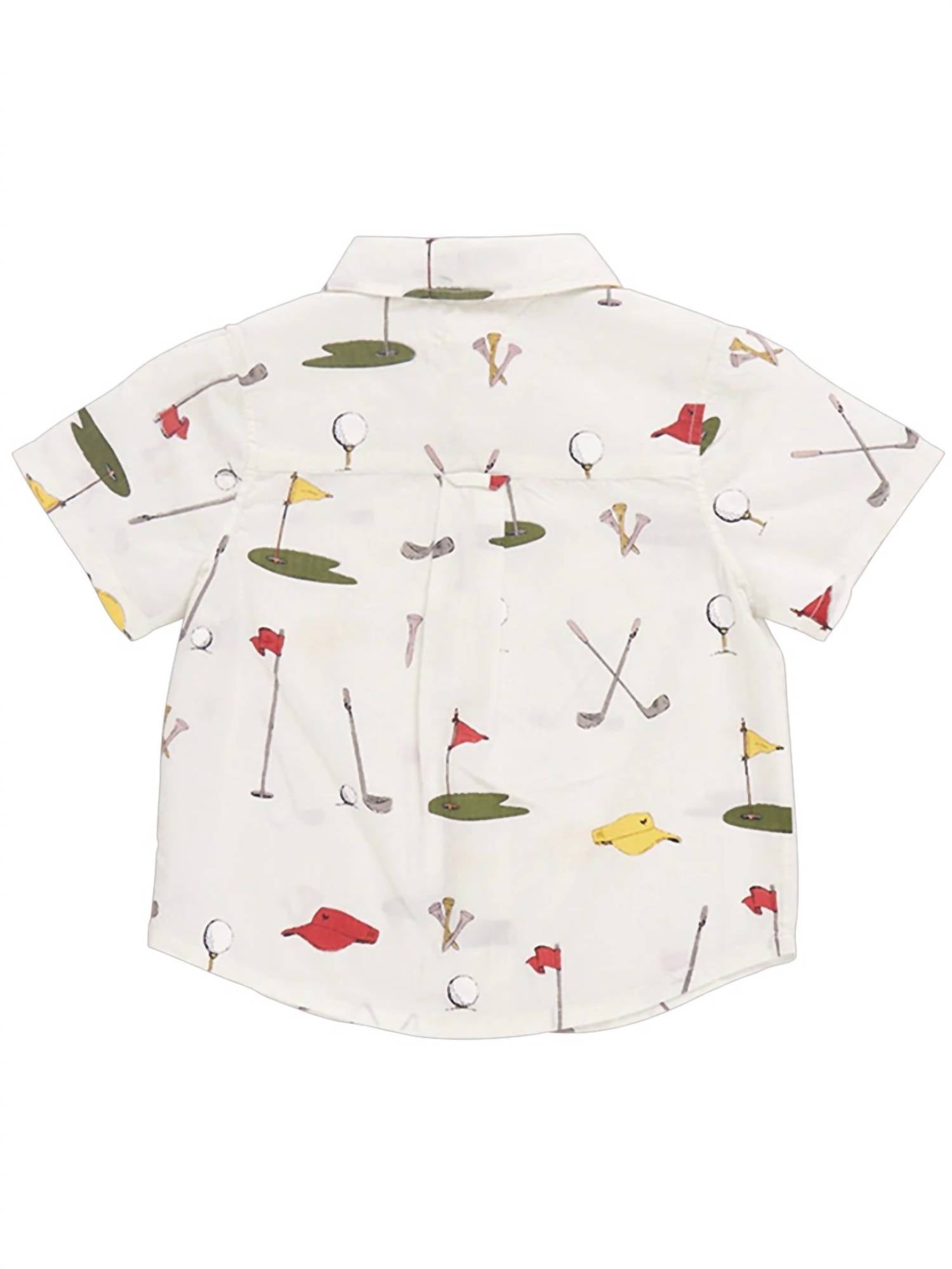 Boy's Golf Tournament Jack Short Sleeve Shirt In White