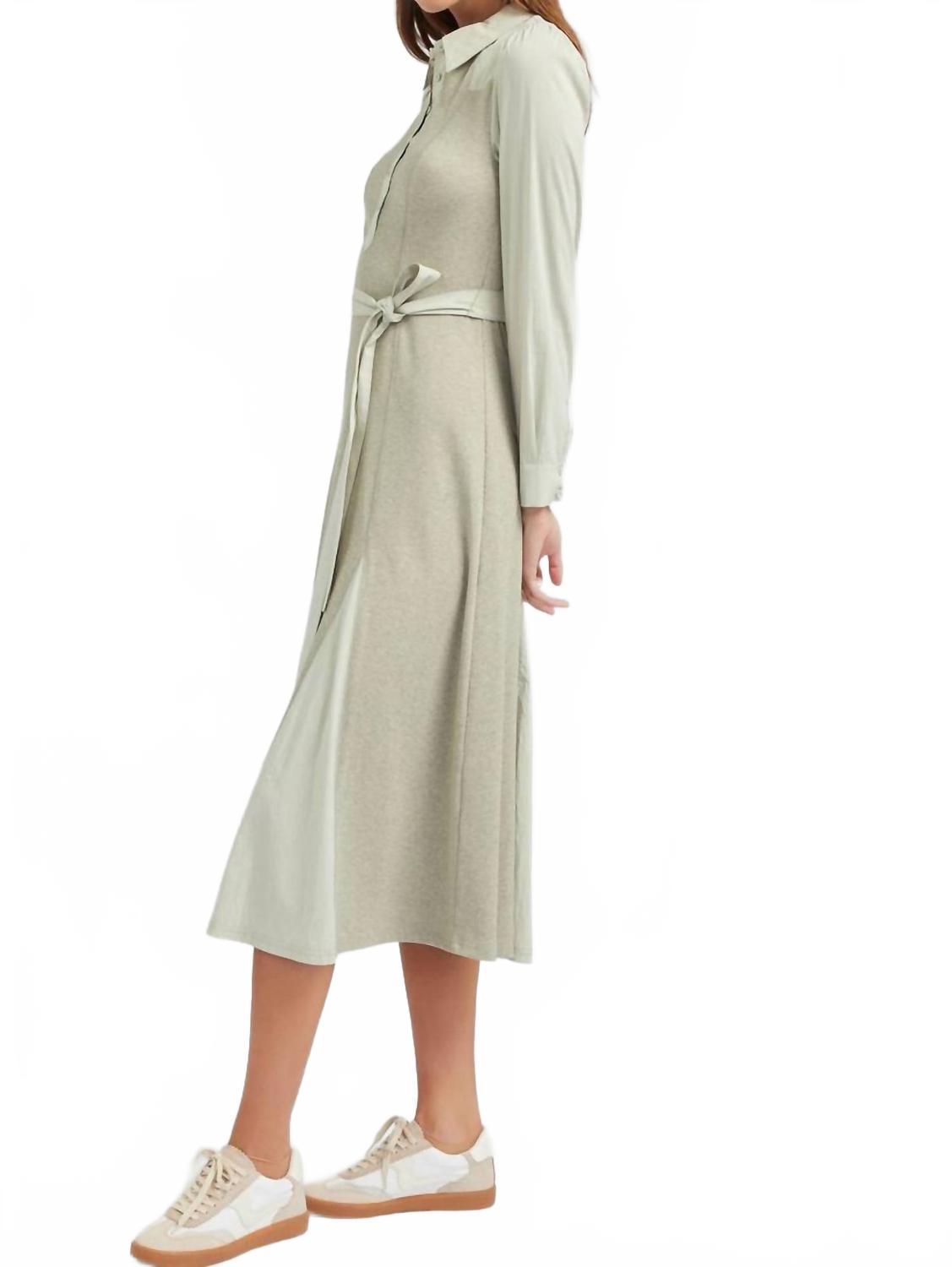 Godet Skirt Ribbed Maxi Dress In Sage