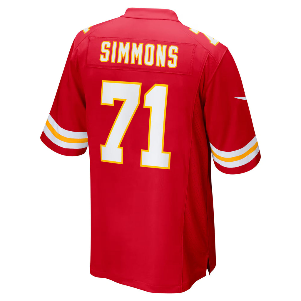 Kansas City Chiefs Josh Simmons Red 2025 NFL Draft First Round Pick Game Jersey