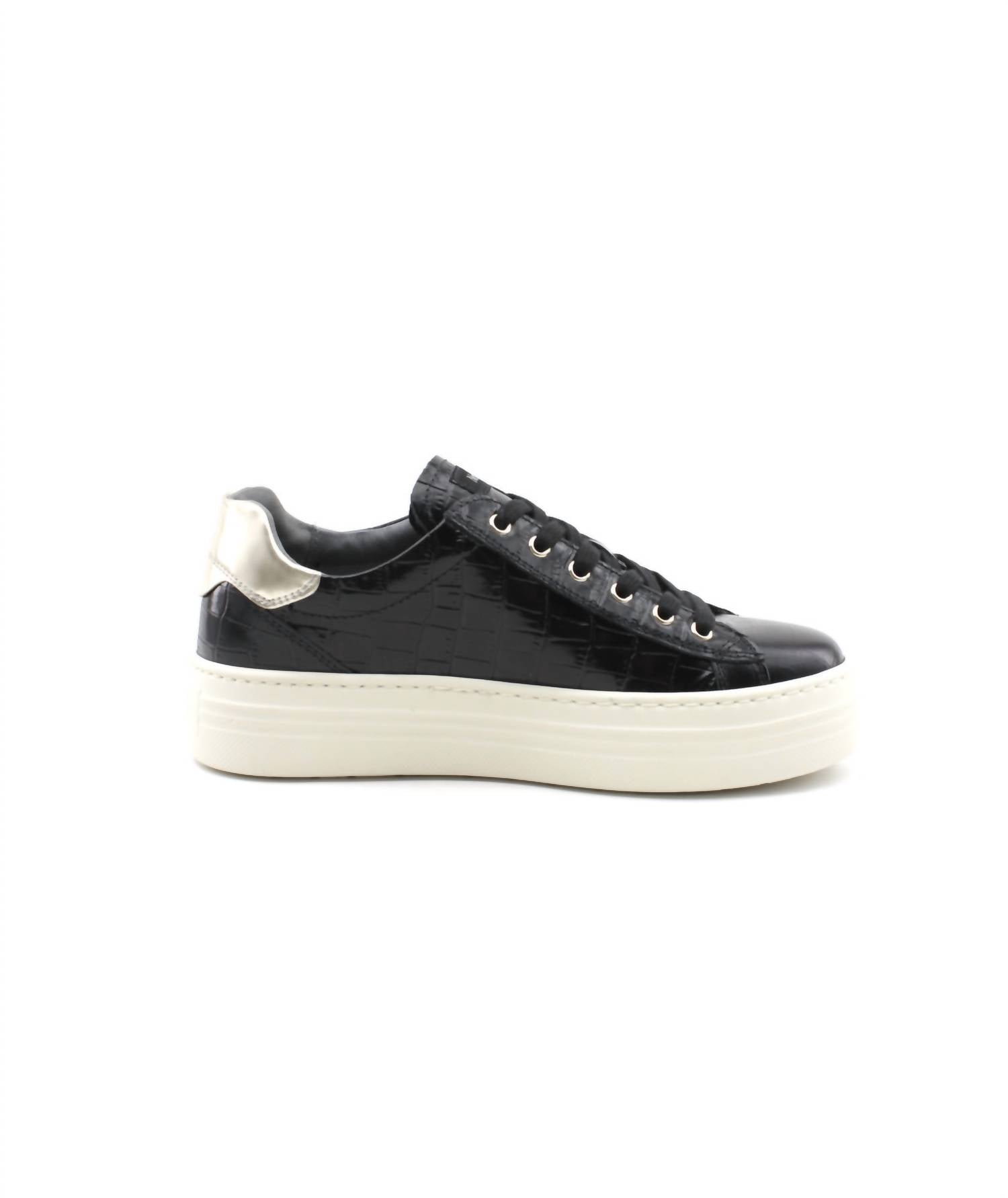Women's Zeus Zipper Sneaker In Black Croc