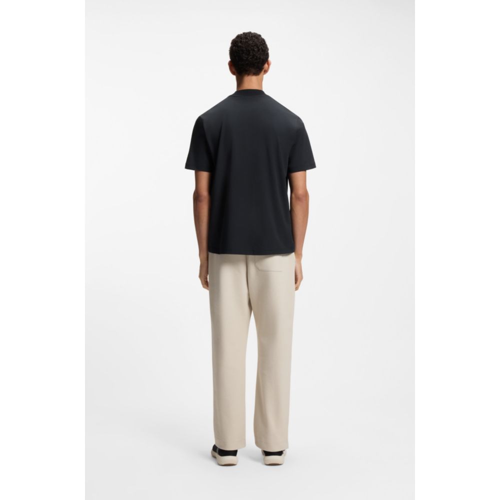 Logo-collar T-shirt in stretch cotton