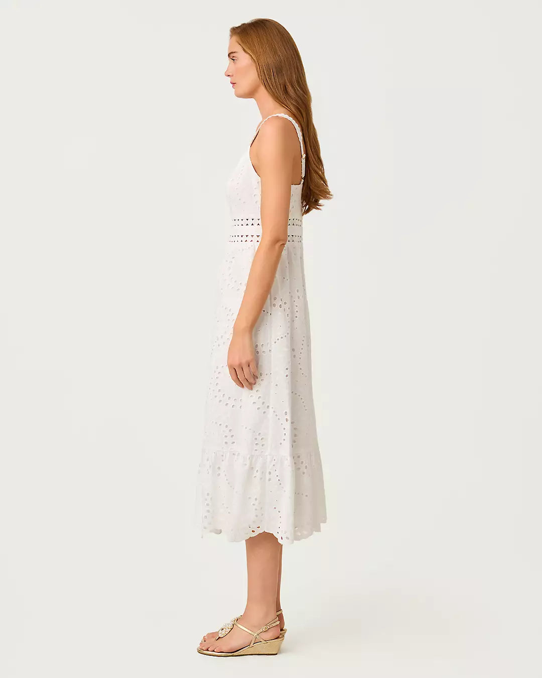 Tiah Eyelet Midi Dress