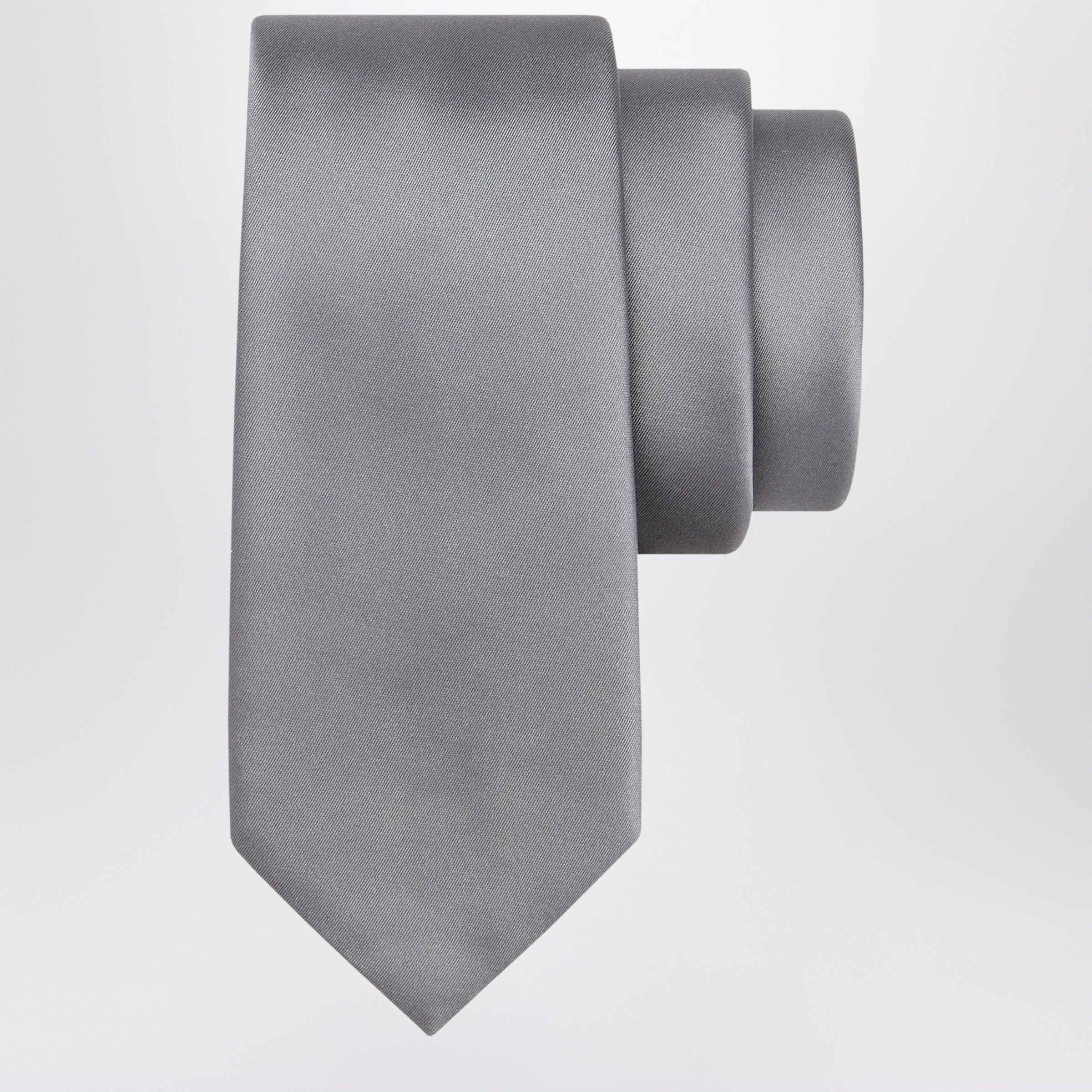 Ferragamo Grey Silk Tie Men