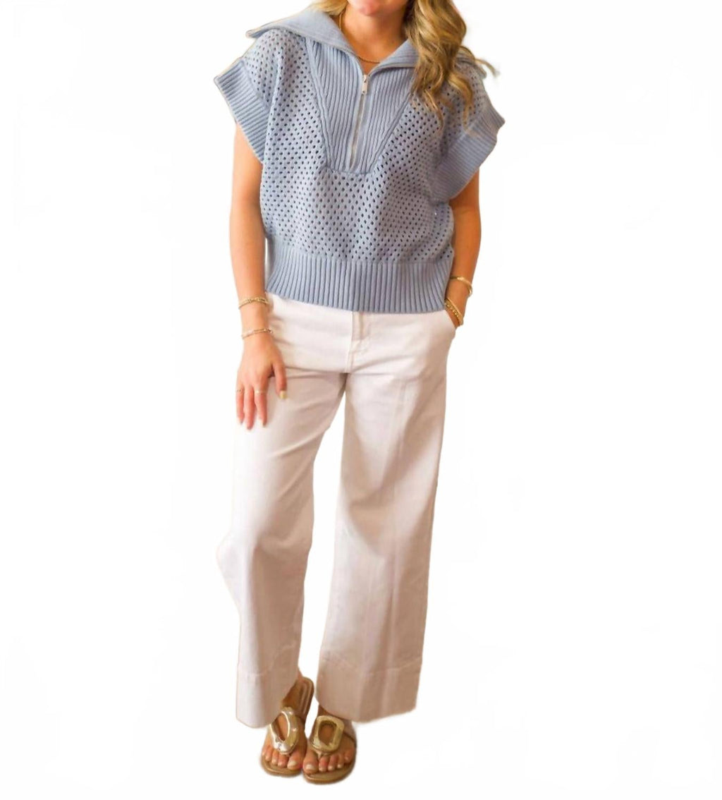 High Rise Cropped Wide Leg Jeans In White