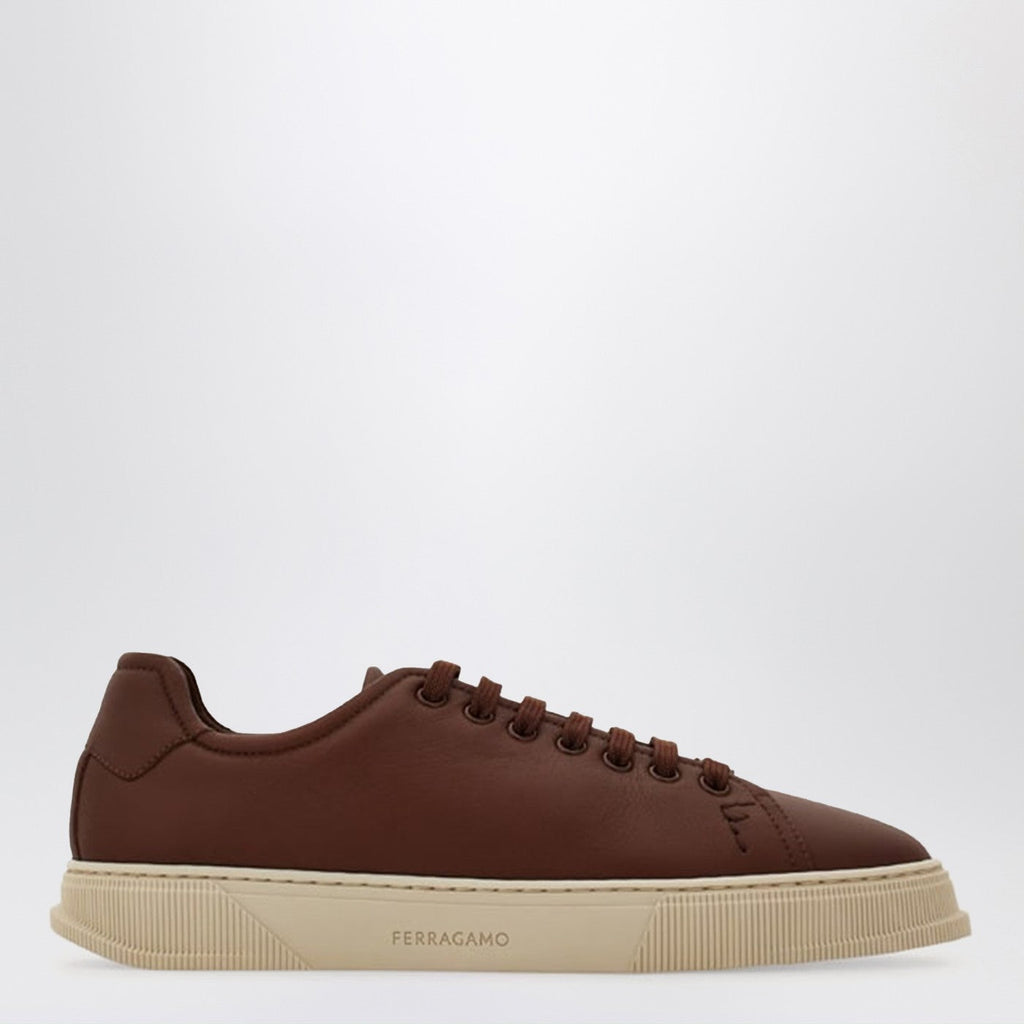 Ferragamo Brown Leather Sneakers Men