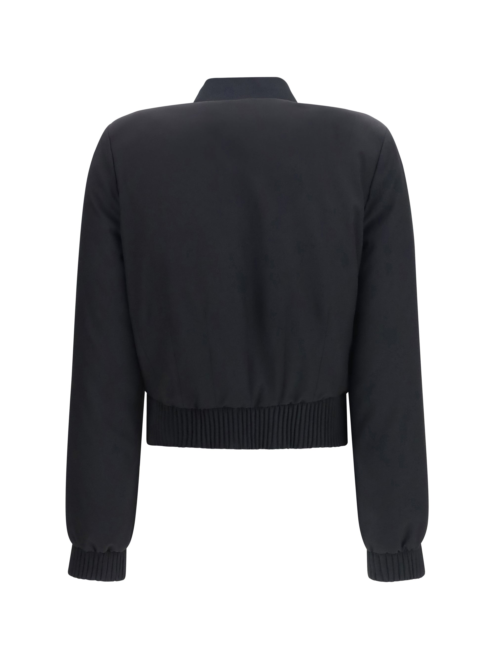 Alexander Mcqueen Women Buttoned Bomber Jacket With Visible Stitching