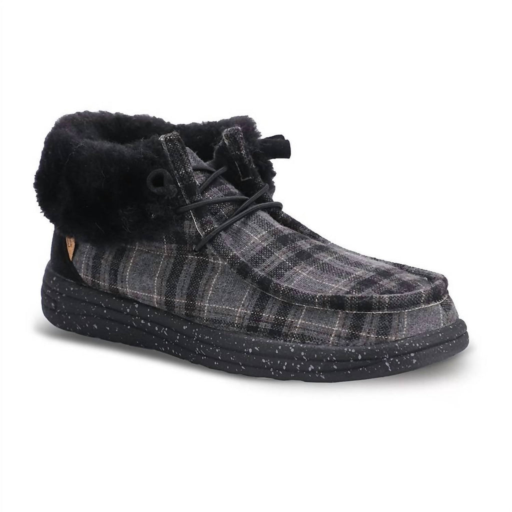 Women's Cassidy Winter Shoe In Charcoal Plaid