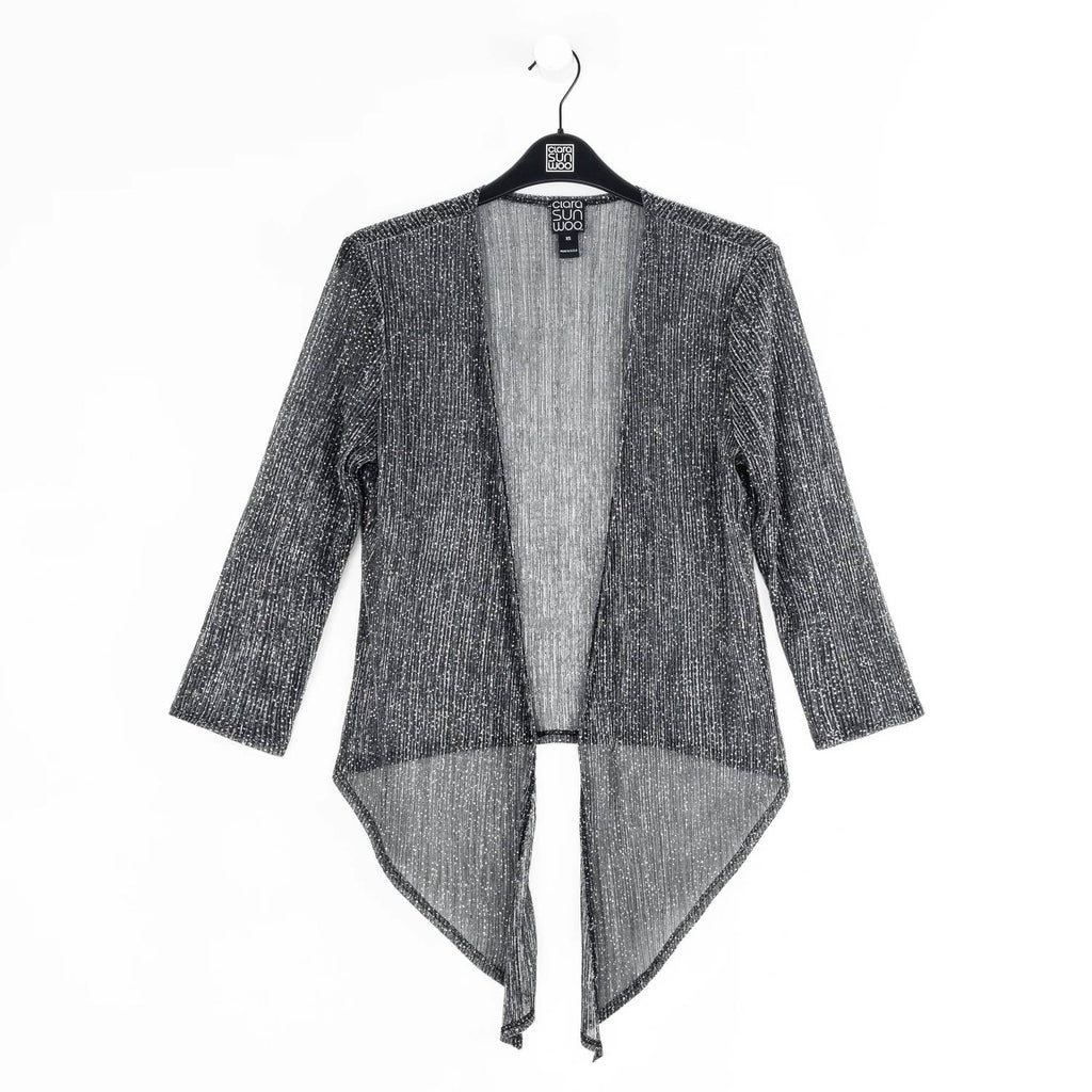 Tie Front Cardigan In Grey