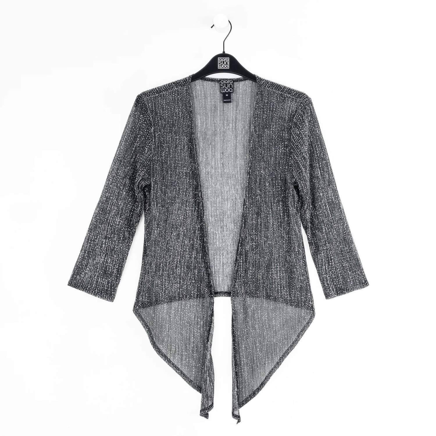Tie Front Cardigan In Grey