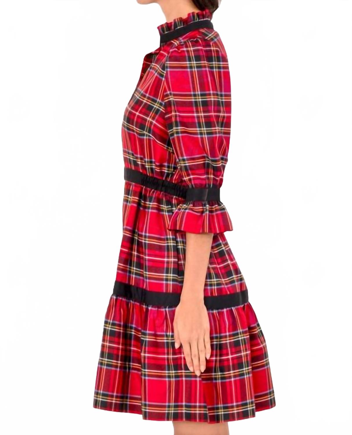 Duke Of York Teardrop Dress In Red Multi