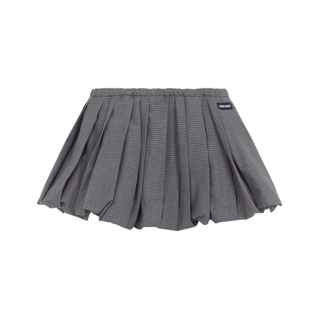 Miu Miu Plissé Check Mini Skirt Women