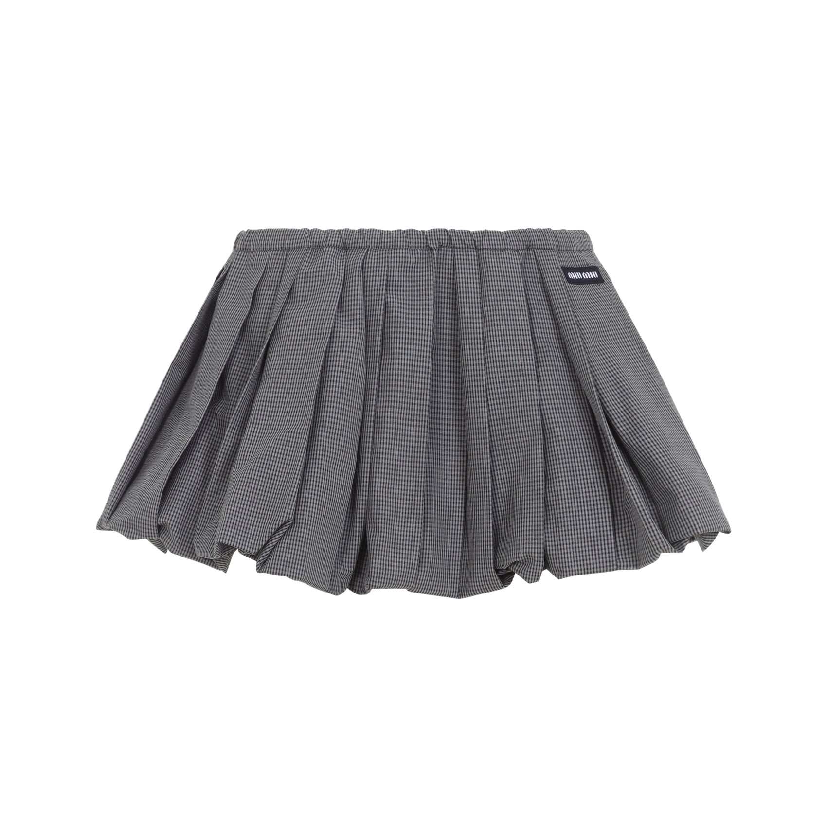 Miu Miu Plissé Check Mini Skirt Women